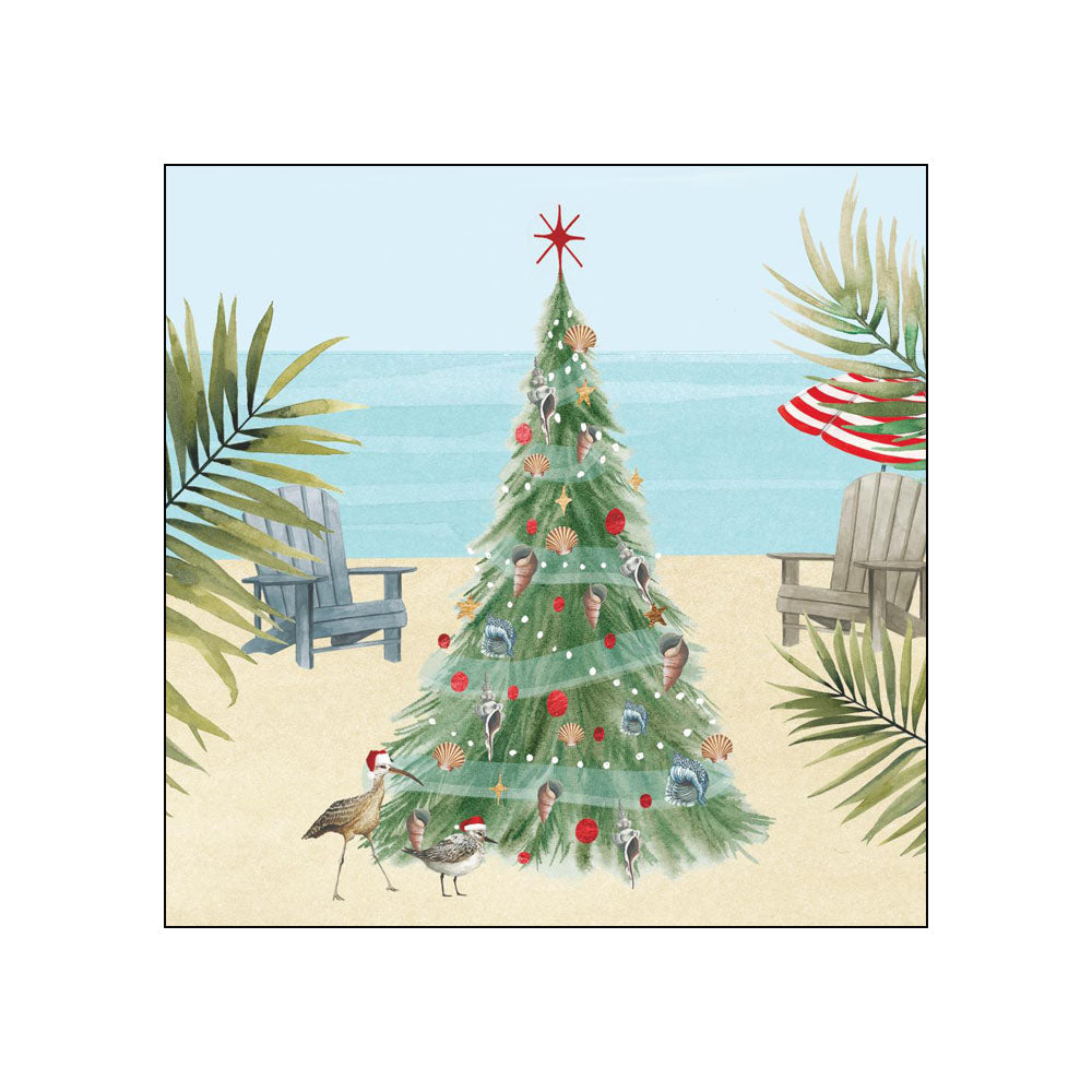 Christmas Beach Beverage Napkins