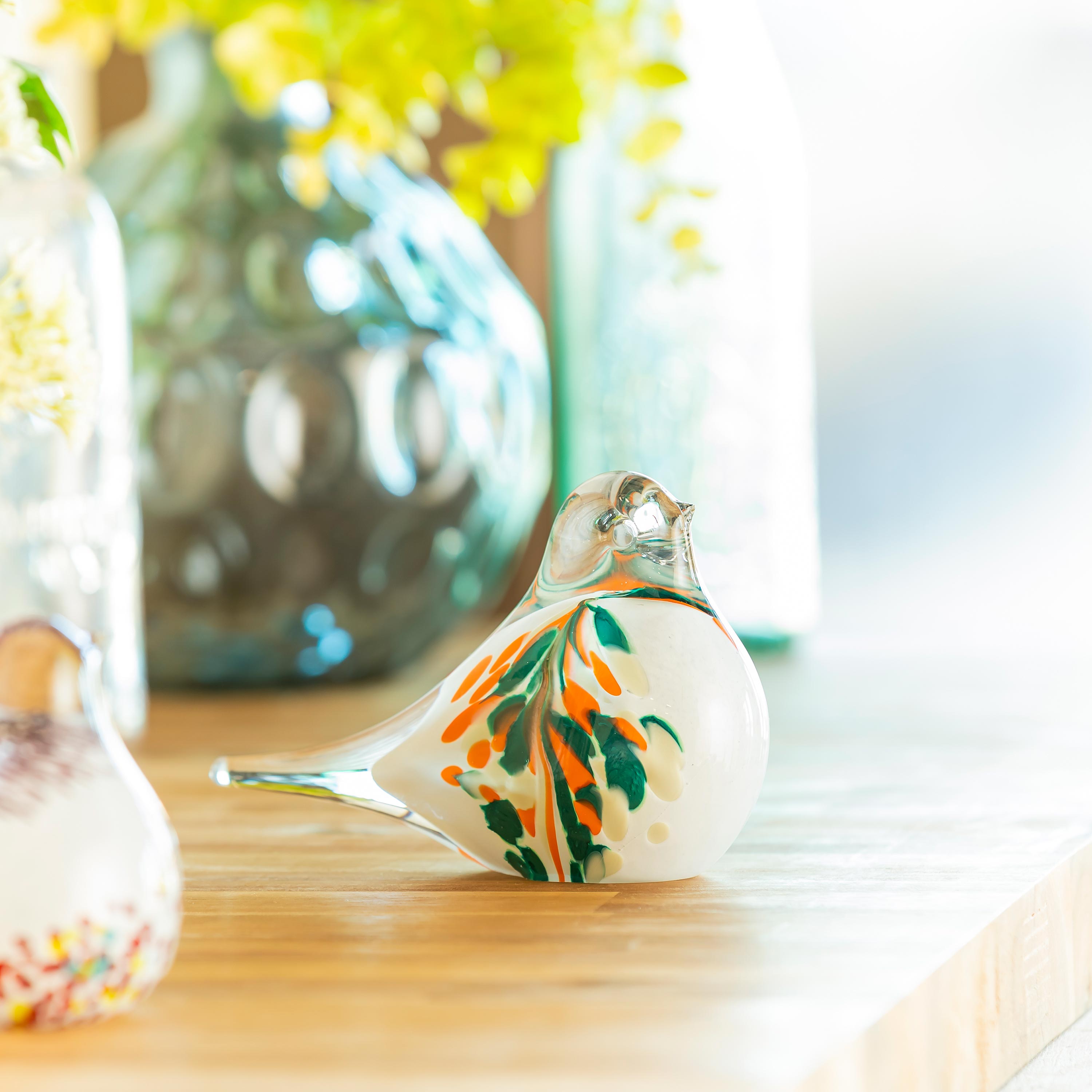 Decorative Bird Glass Table Decor