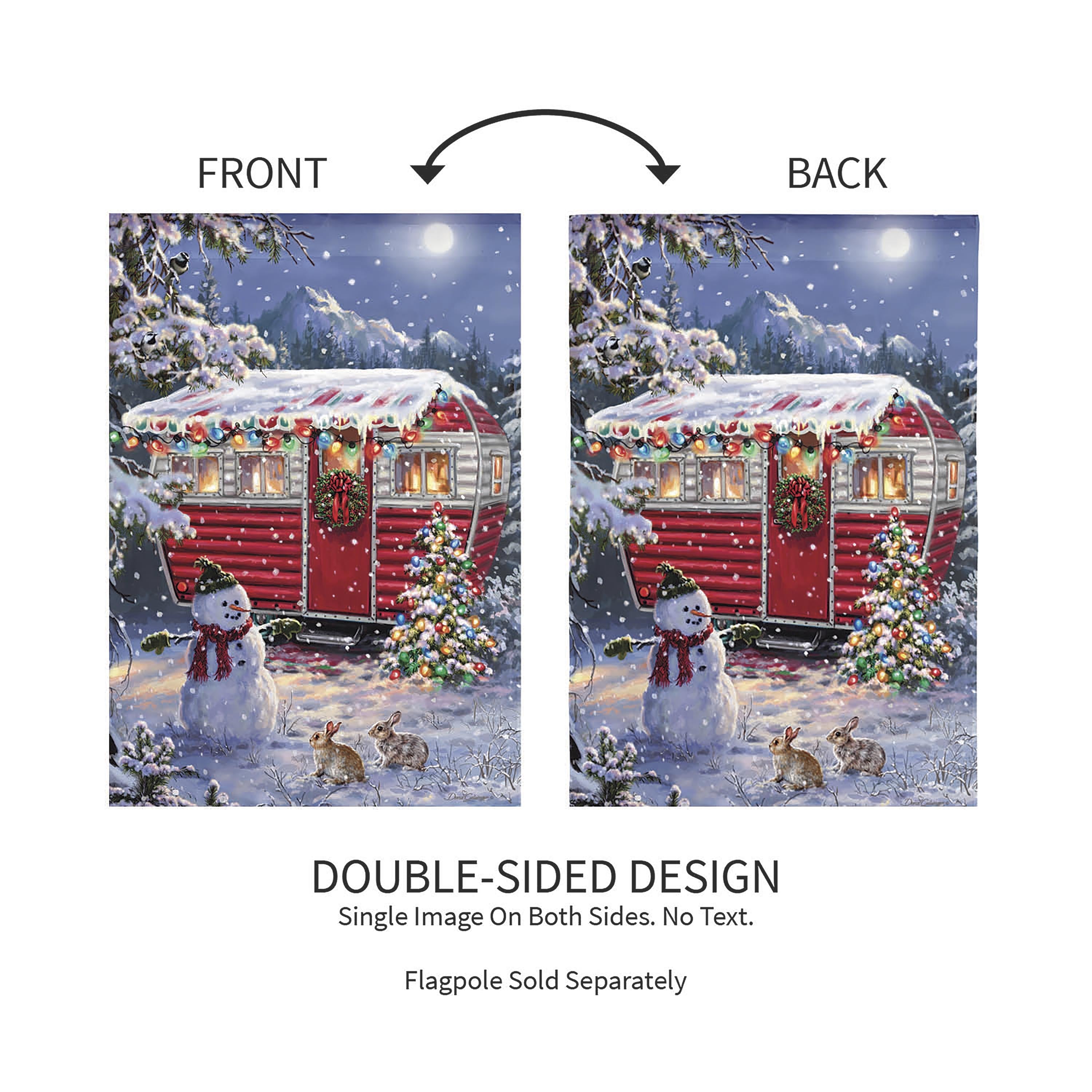 Christmas Camper Lustre Garden Flag