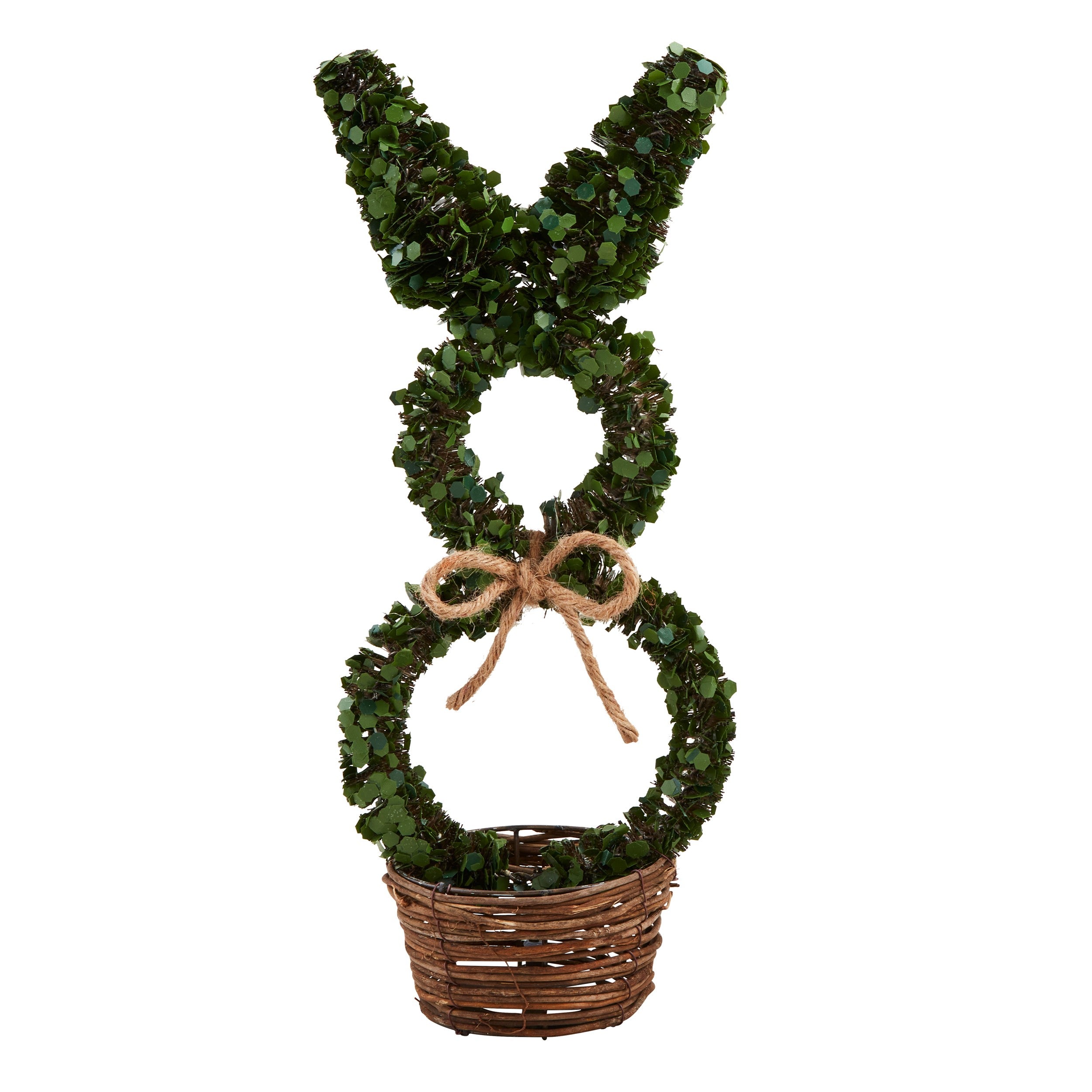 Lg Boxwood Bunny Sitter By Mud Pie