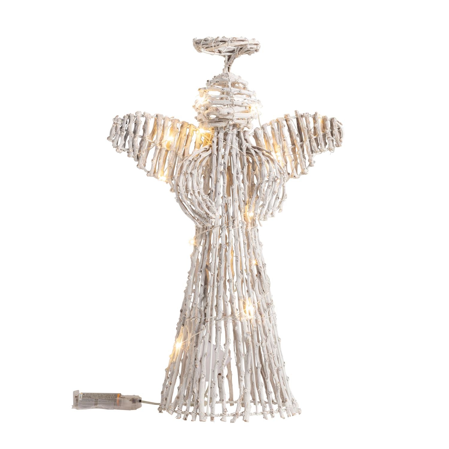 Small Light-Up Rattan Angel By Mud Pie