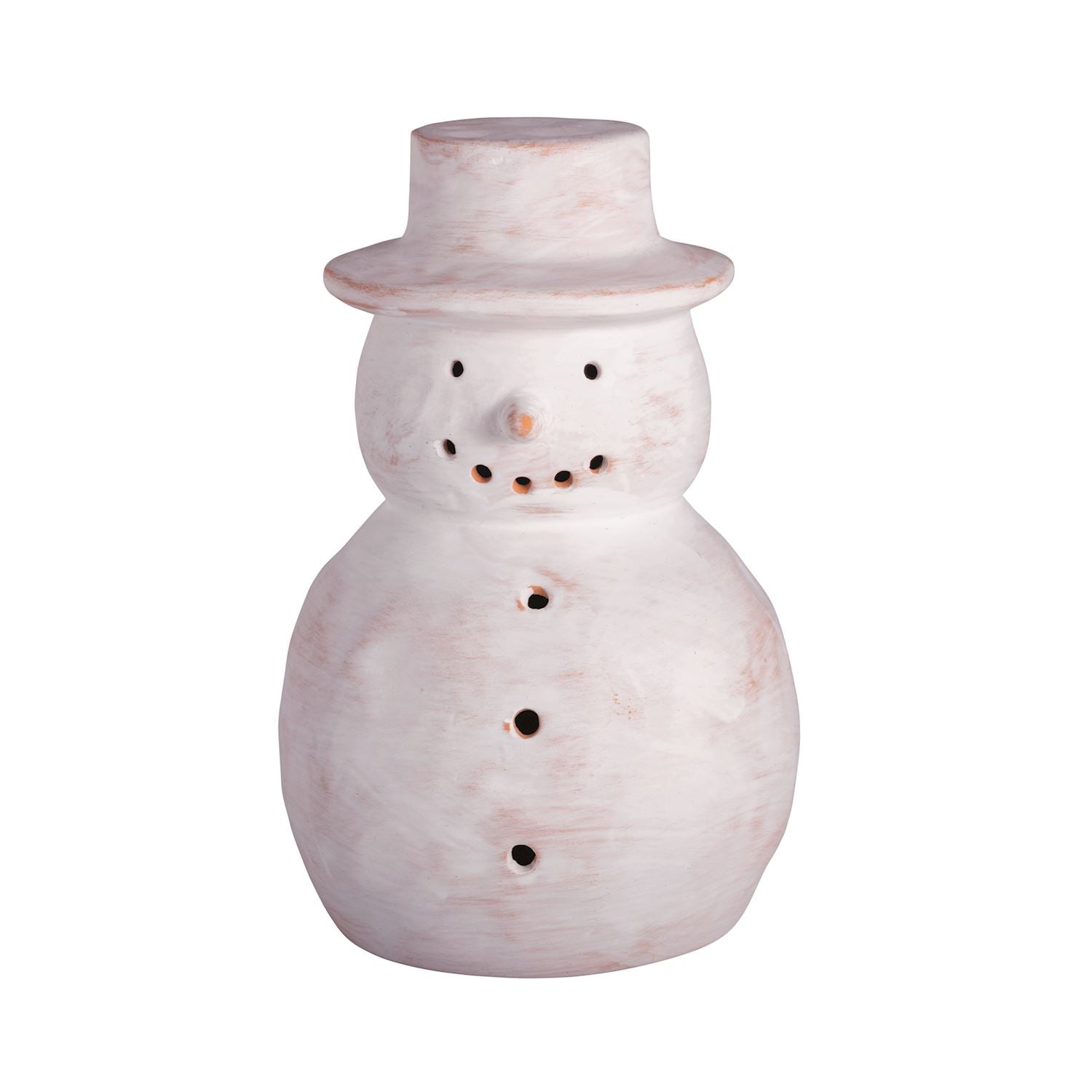Large Terracotta Snowman By Mud Pie