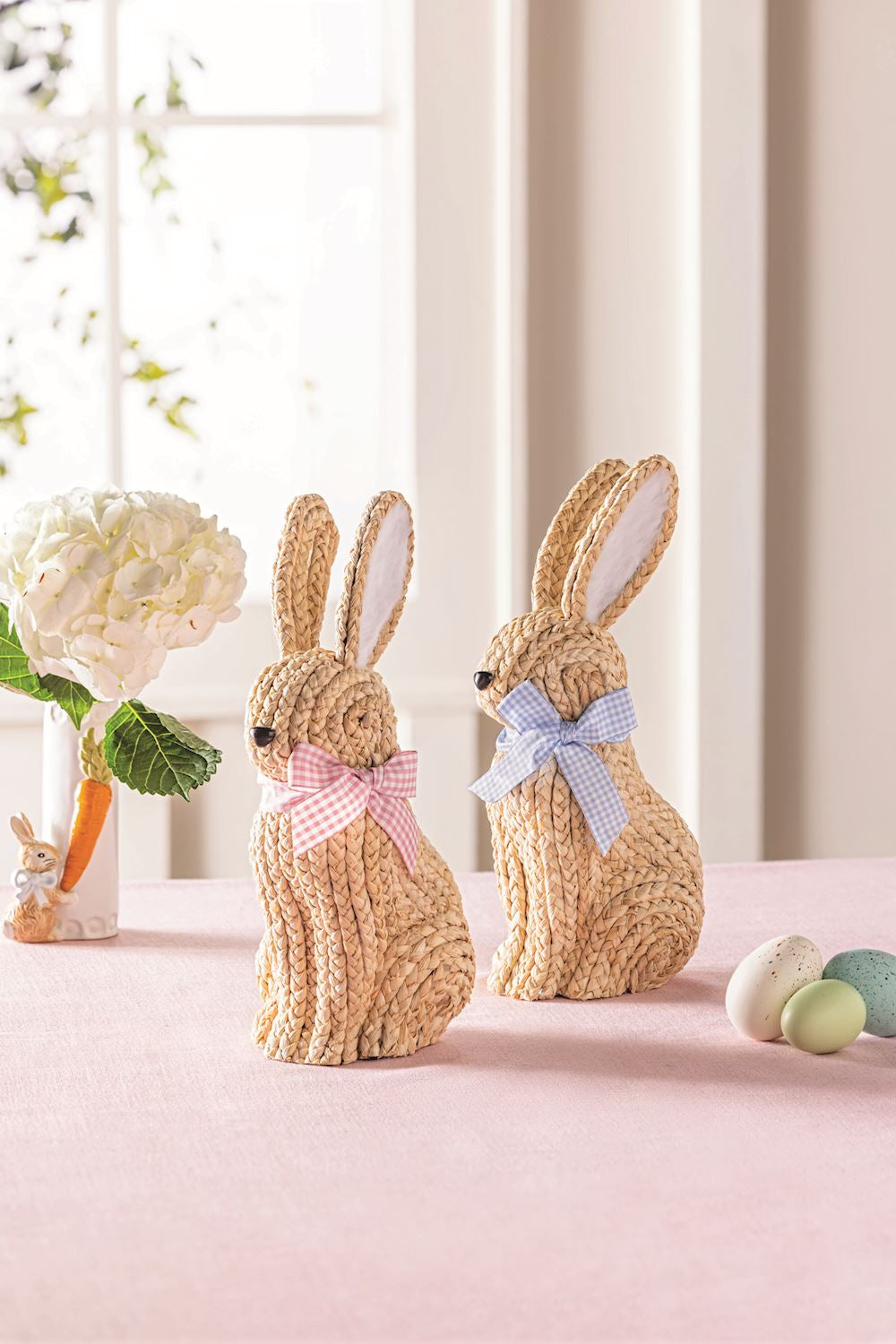 Pink Woven Bunny Sitter