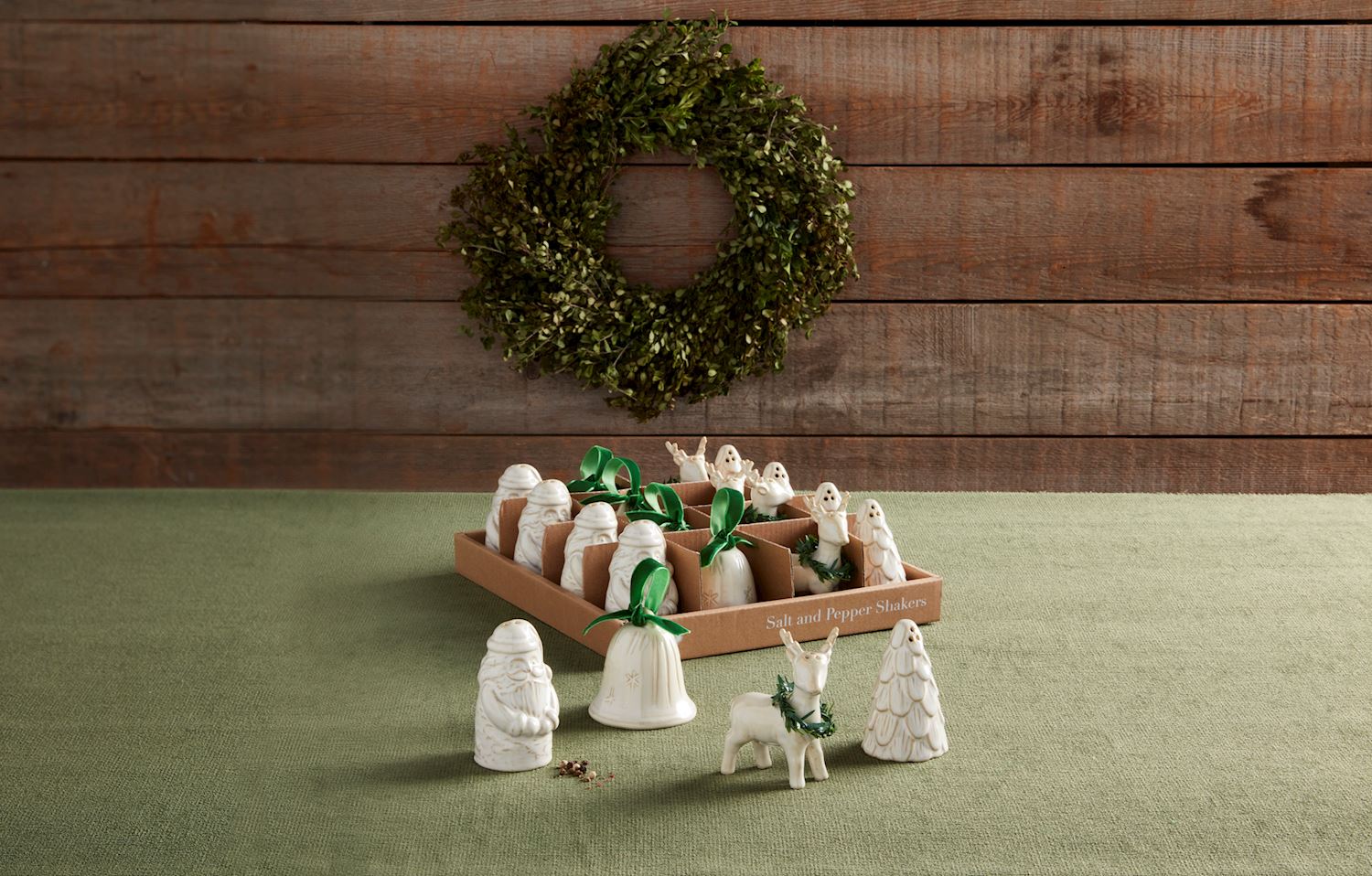 White Christmas Salt/Pepper Shakers By Mud Pie