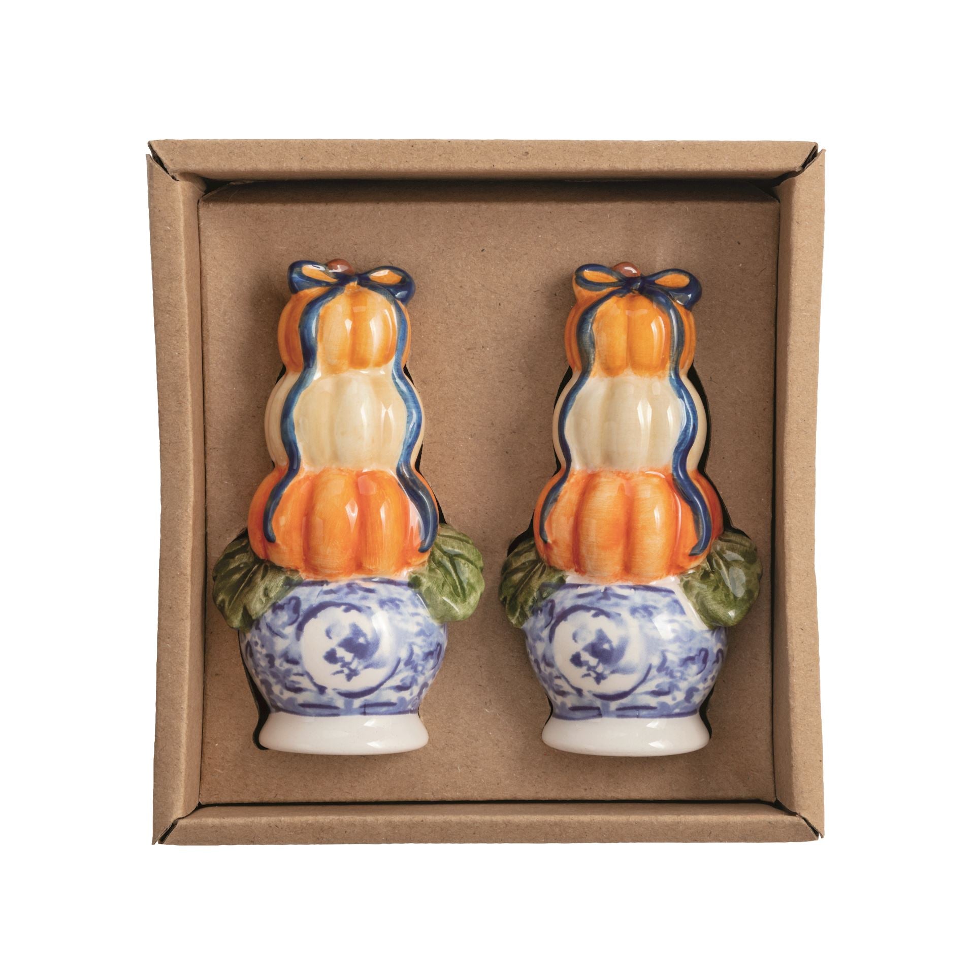 Pumpkin Topiary Salt & Pepper Shaker Set by Mud Pie