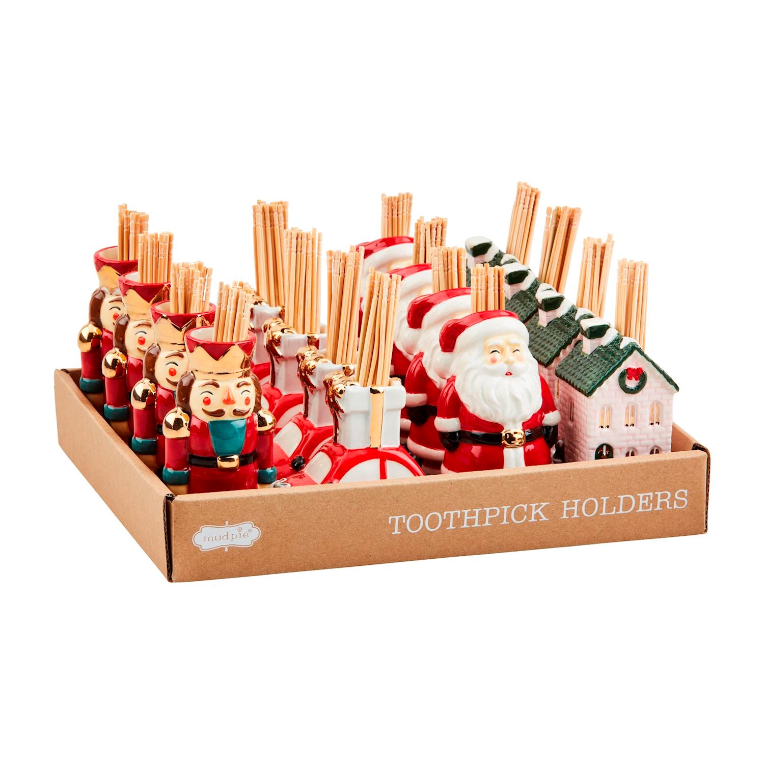 CHRISTMAS TOOTHPICK HOLDERS BY MUD PIE