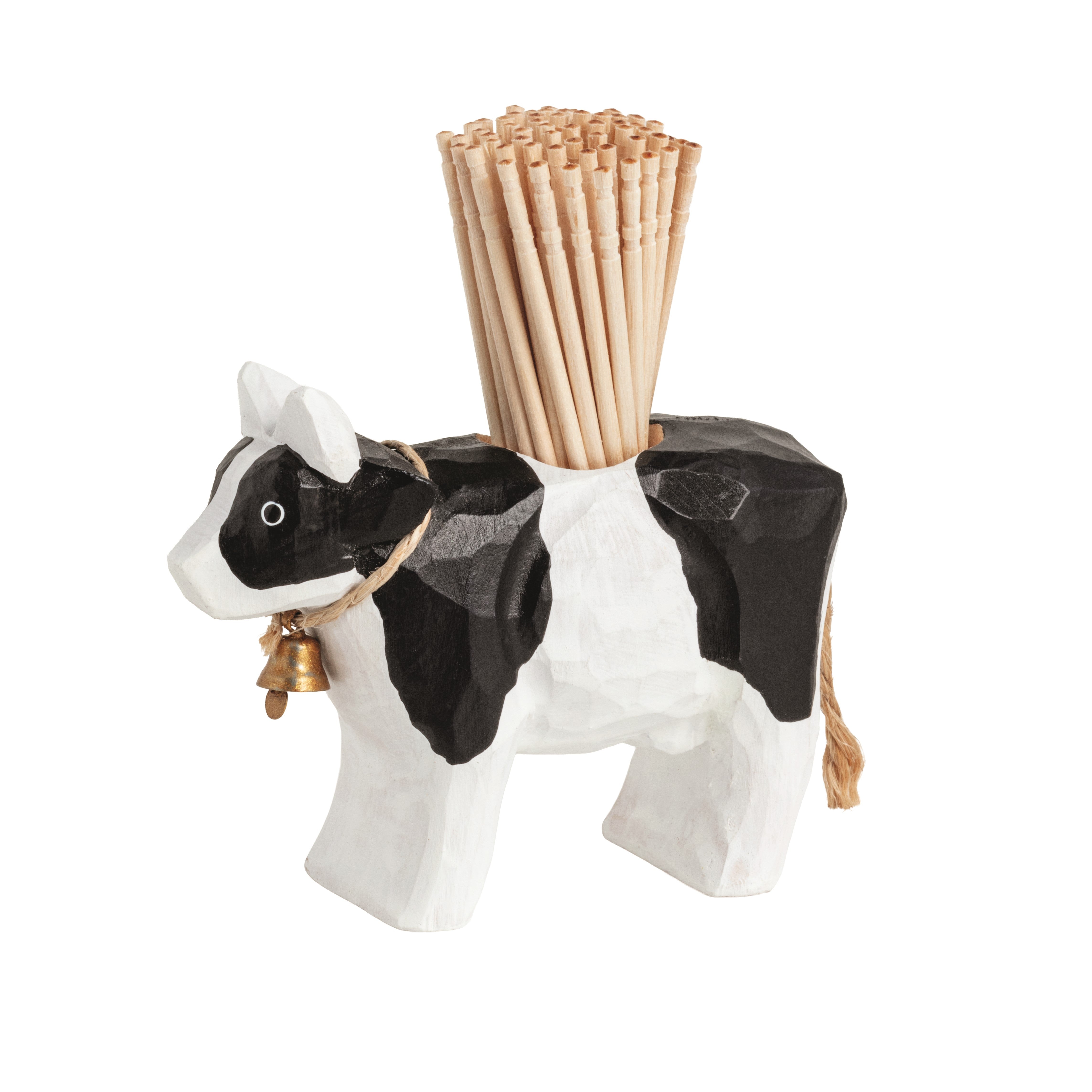 Cow Wood Toothpick Holder