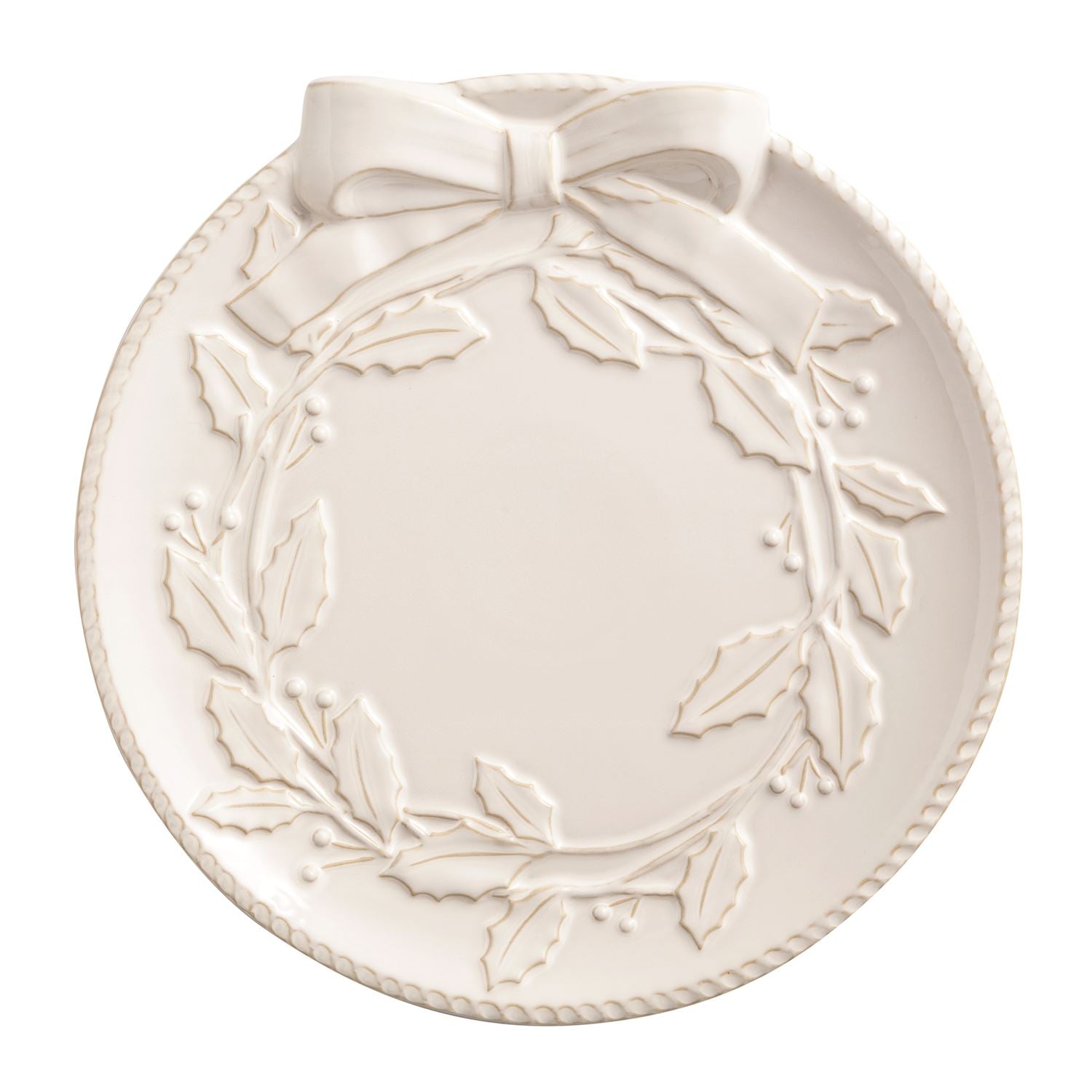 White Wreath Platter Set By Mud Pie