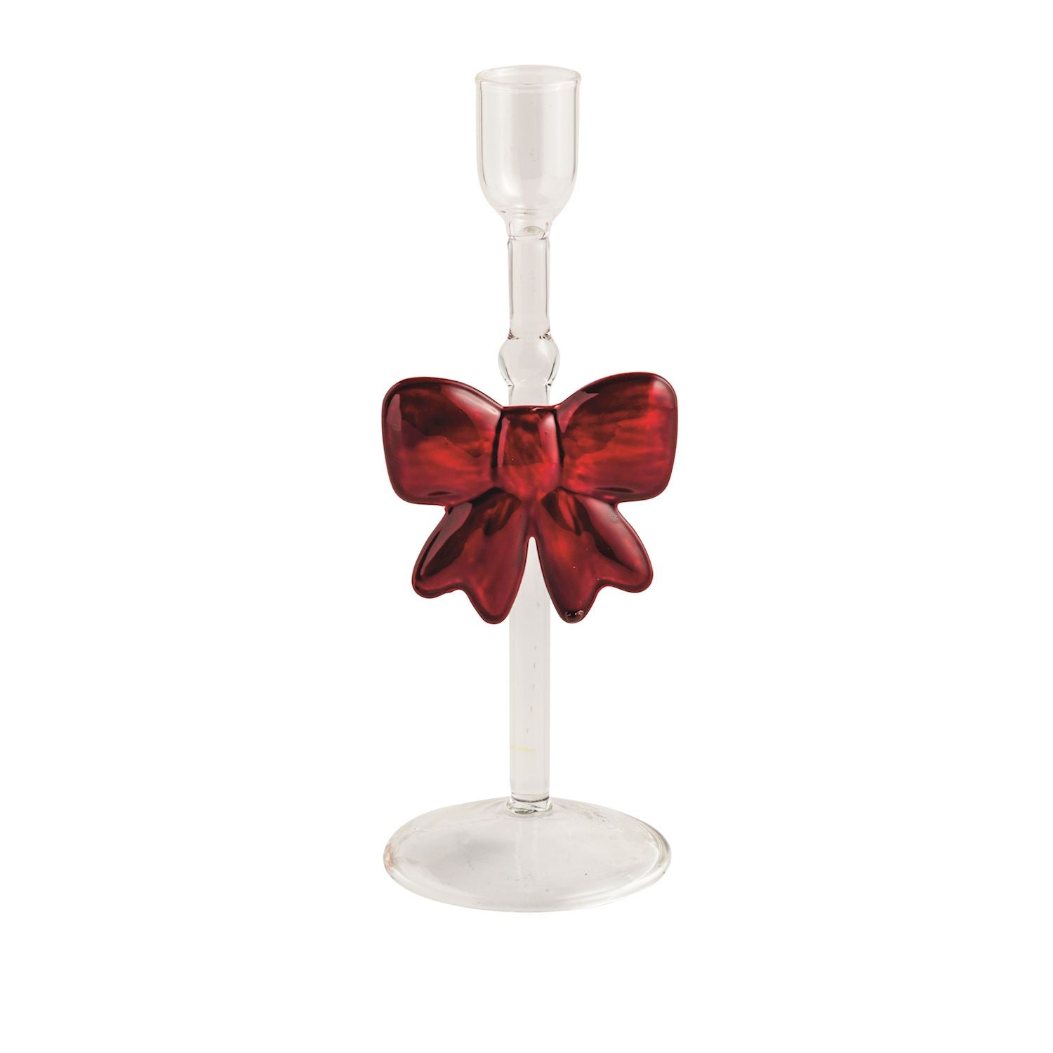 Bow Glass Taper Holder By Mud Pie