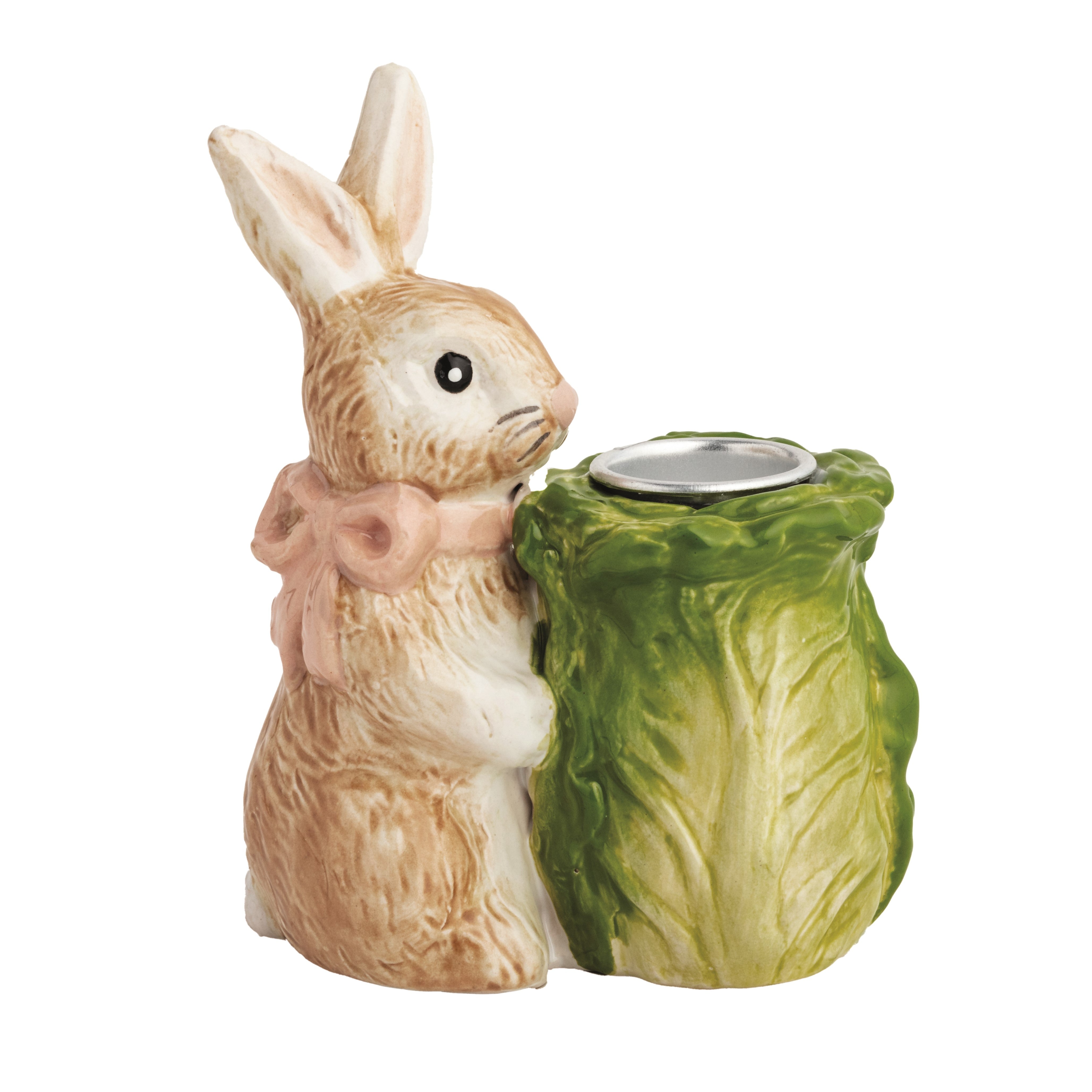 Cabbage Bunny Taper Holder