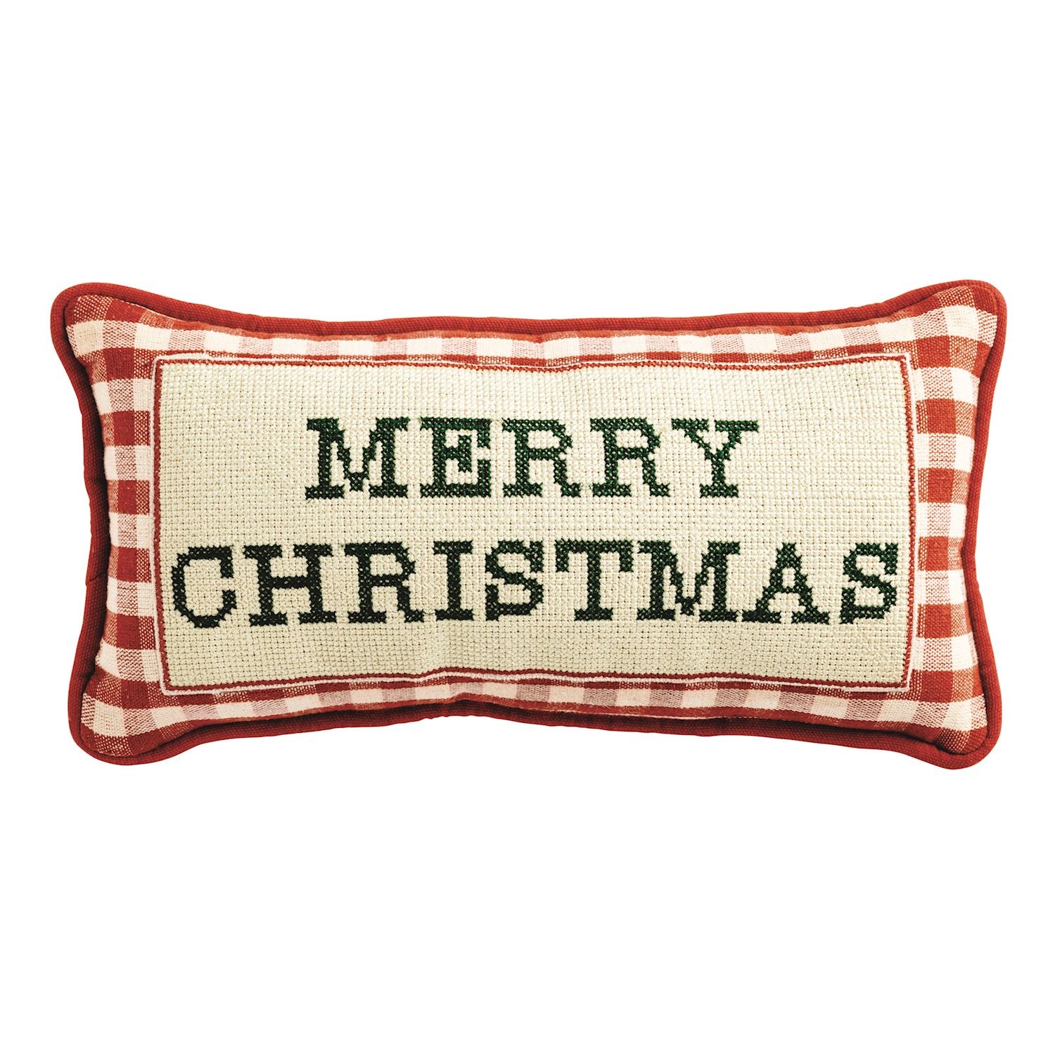Merry Christmas Needlepoint Pillow By Mud Pie