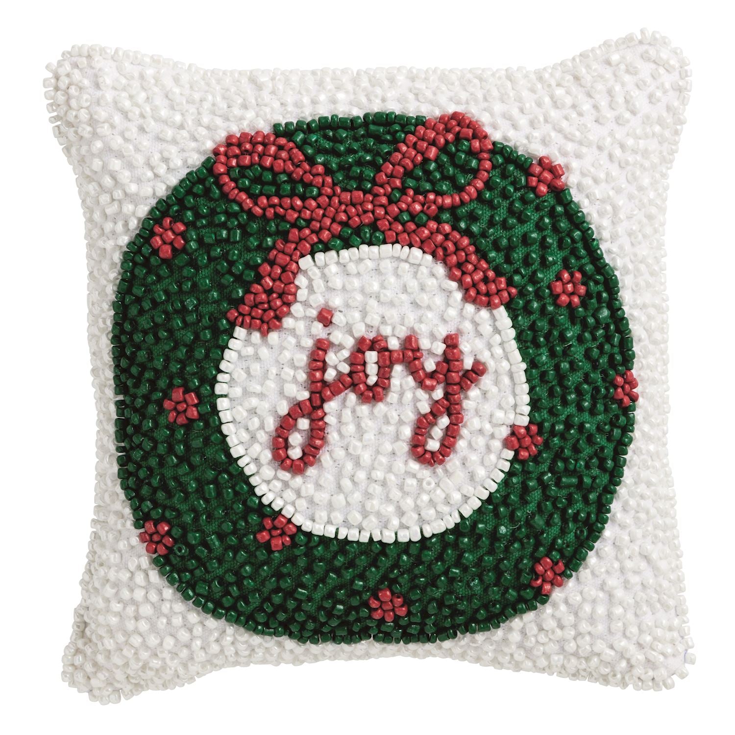 WREATH BEADED MINI PILLOW By Mud Pie