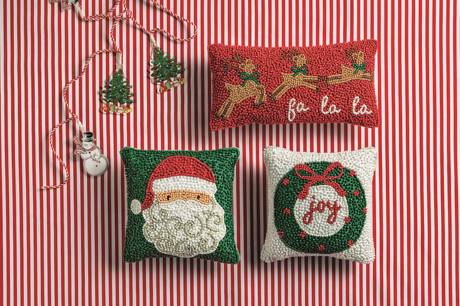 WREATH BEADED MINI PILLOW By Mud Pie
