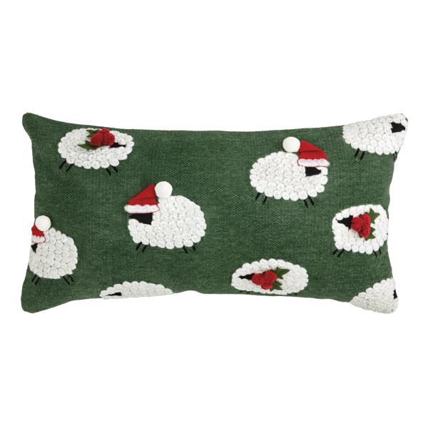 Lumbar Farm Dhurrie Pillow By Mud Pie