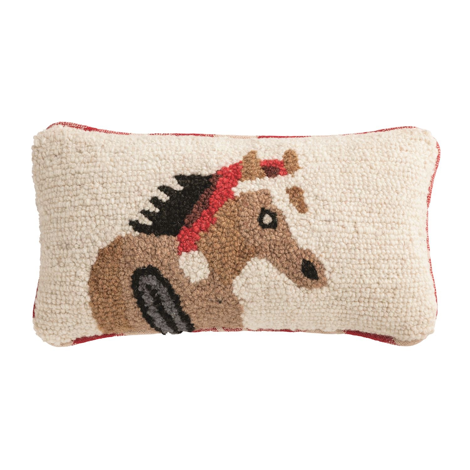 HORSE XMAS MINI HOOK PILLOW By Mud Pie