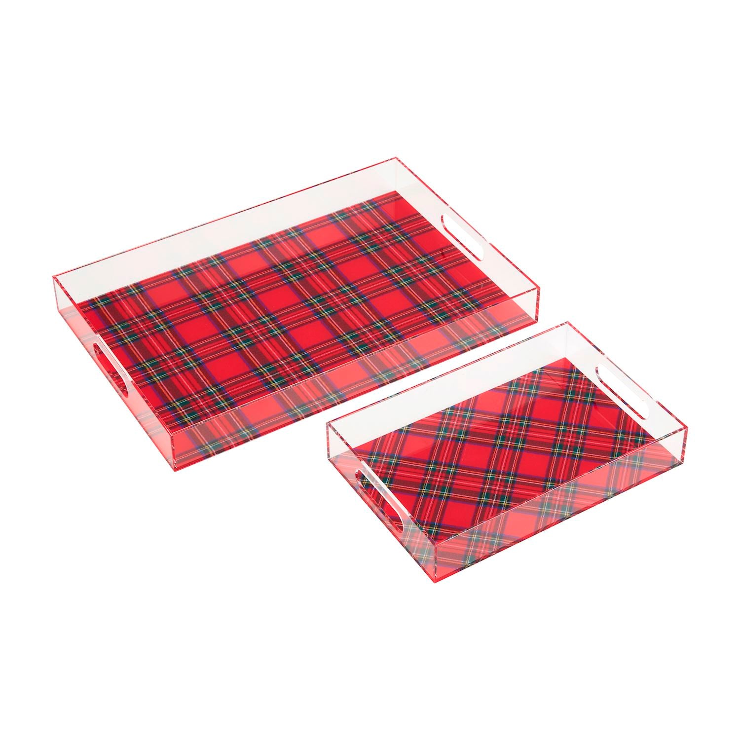 Tartan Acrylic Trays By Mud Pie