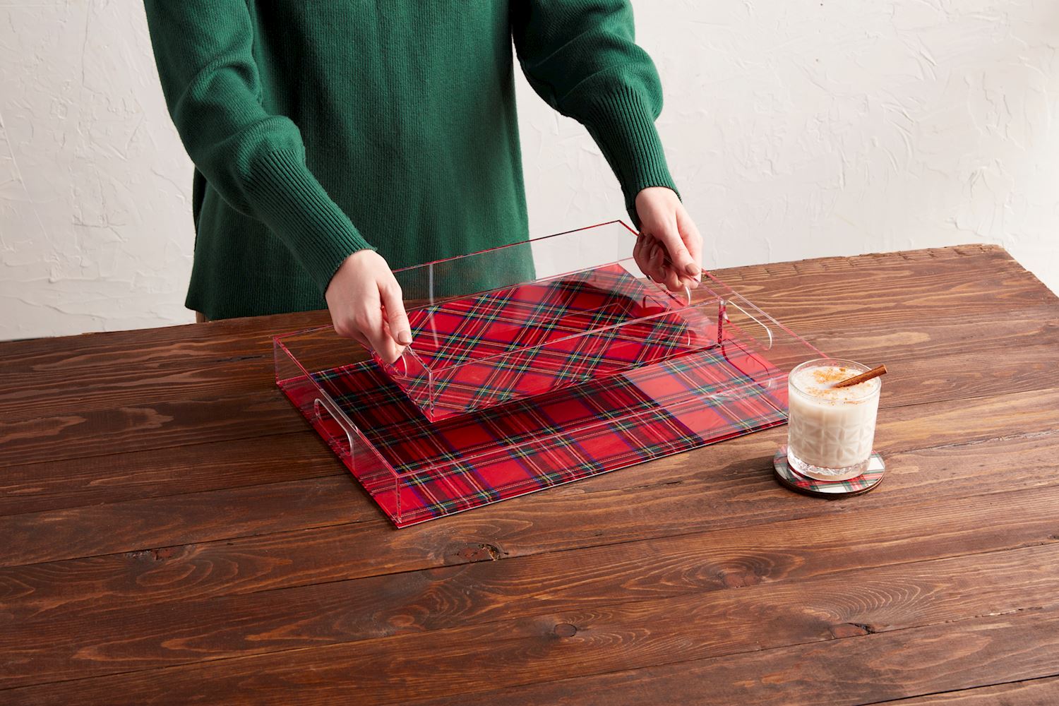Tartan Acrylic Trays By Mud Pie