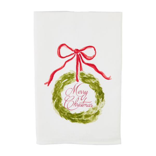 Merry Christmas Topiary Towel By Mud Pie