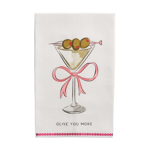 Olive You Sequin Towel By Mud Pie
