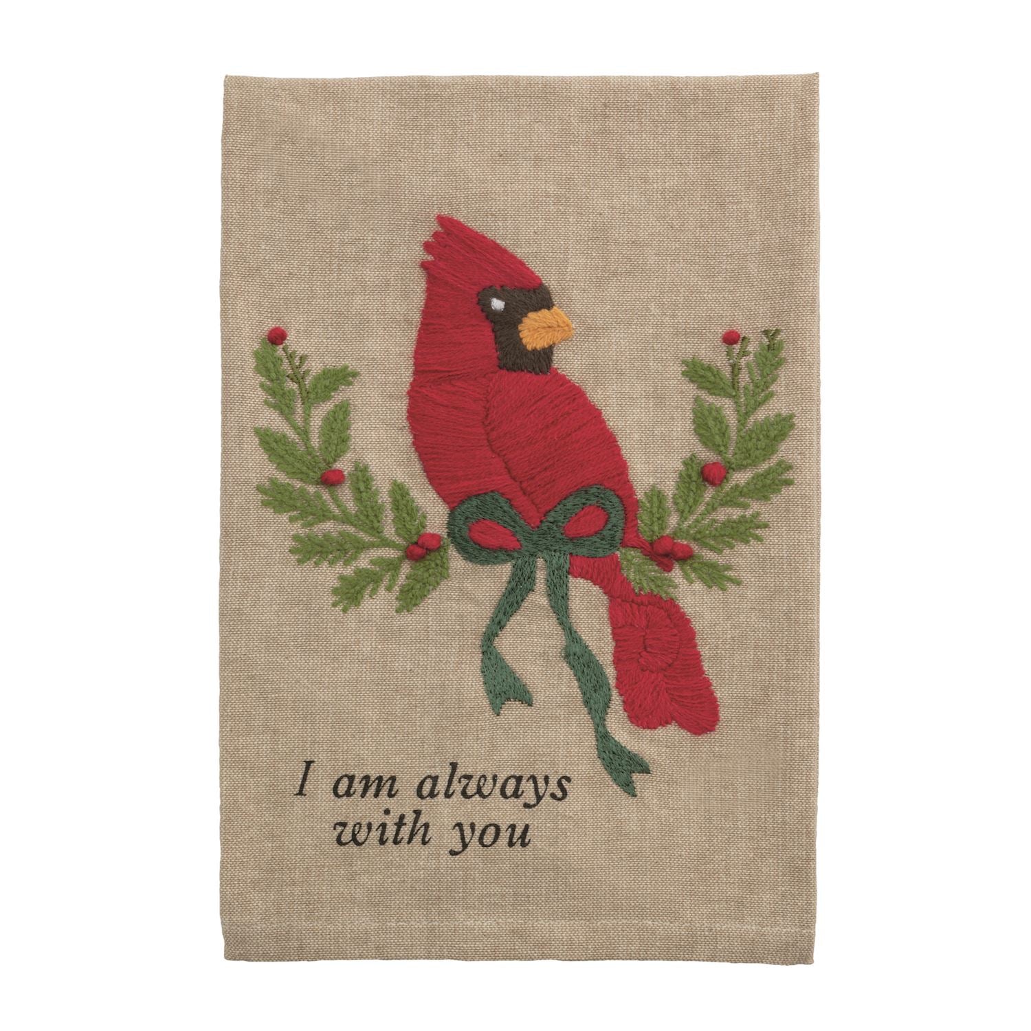 CARDINAL EMBROIDERED TOWEL By Mud Pie