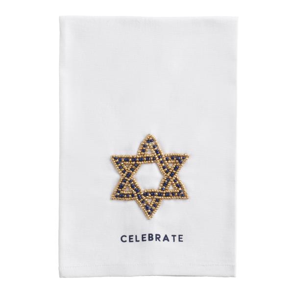 STAR BEADED HANUKKAH TOWEL By Mud Pie