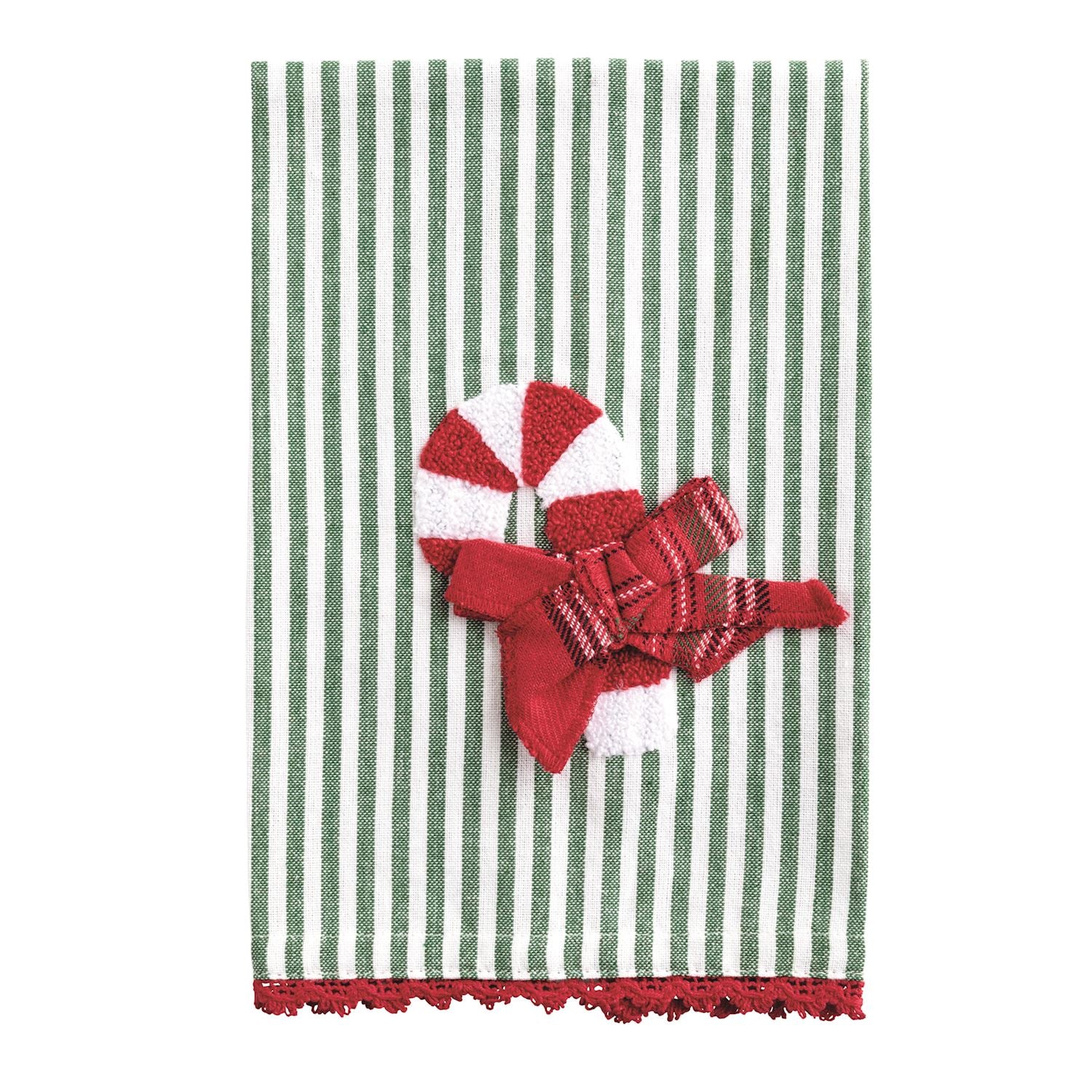 Candy Cane Bouclé Icon Towel By Mud Pie