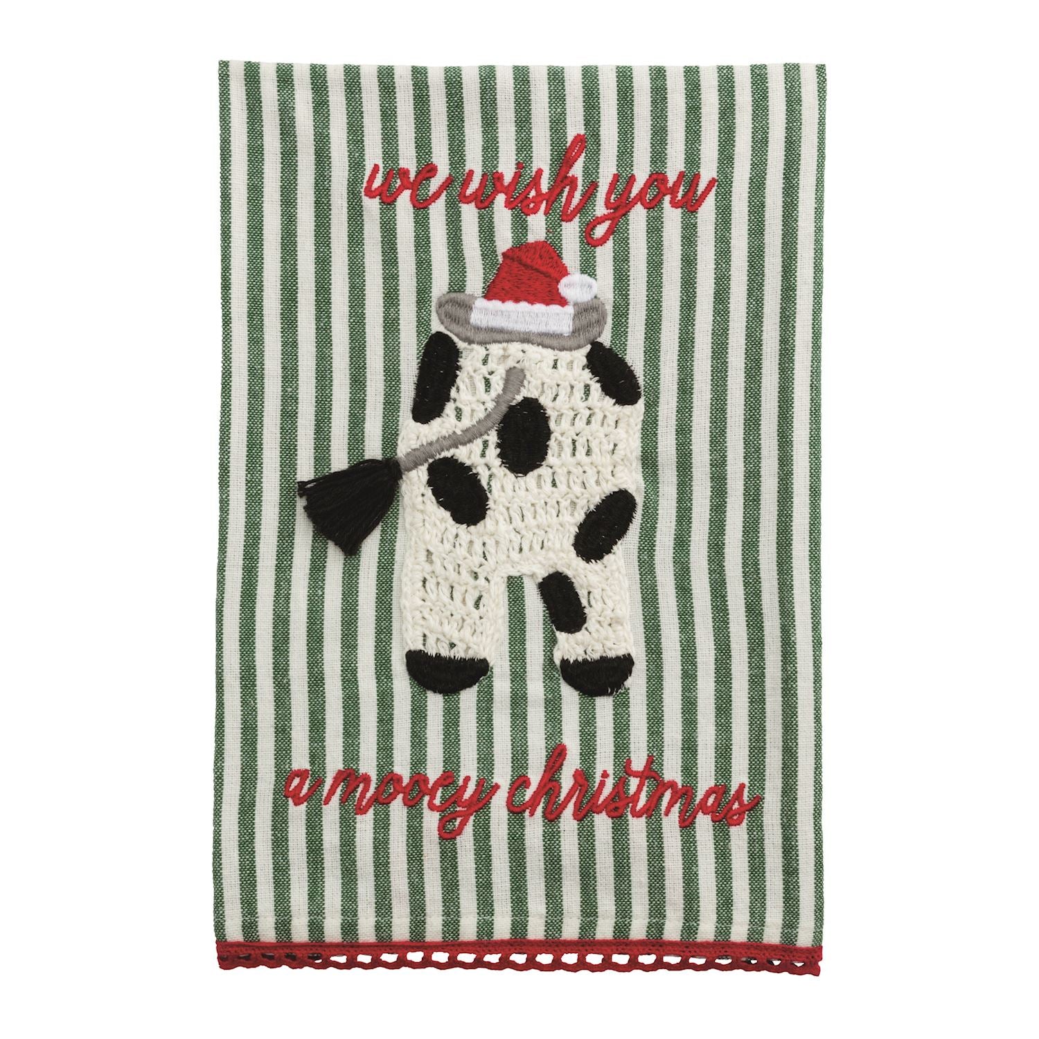 FARM XMAS COW TOWEL By Mud Pie