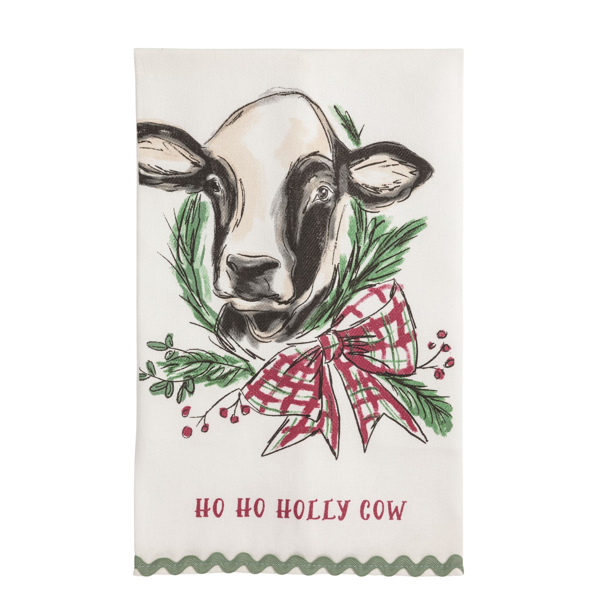 Farm Christmas Ric-Rac Towel by Mud Pie