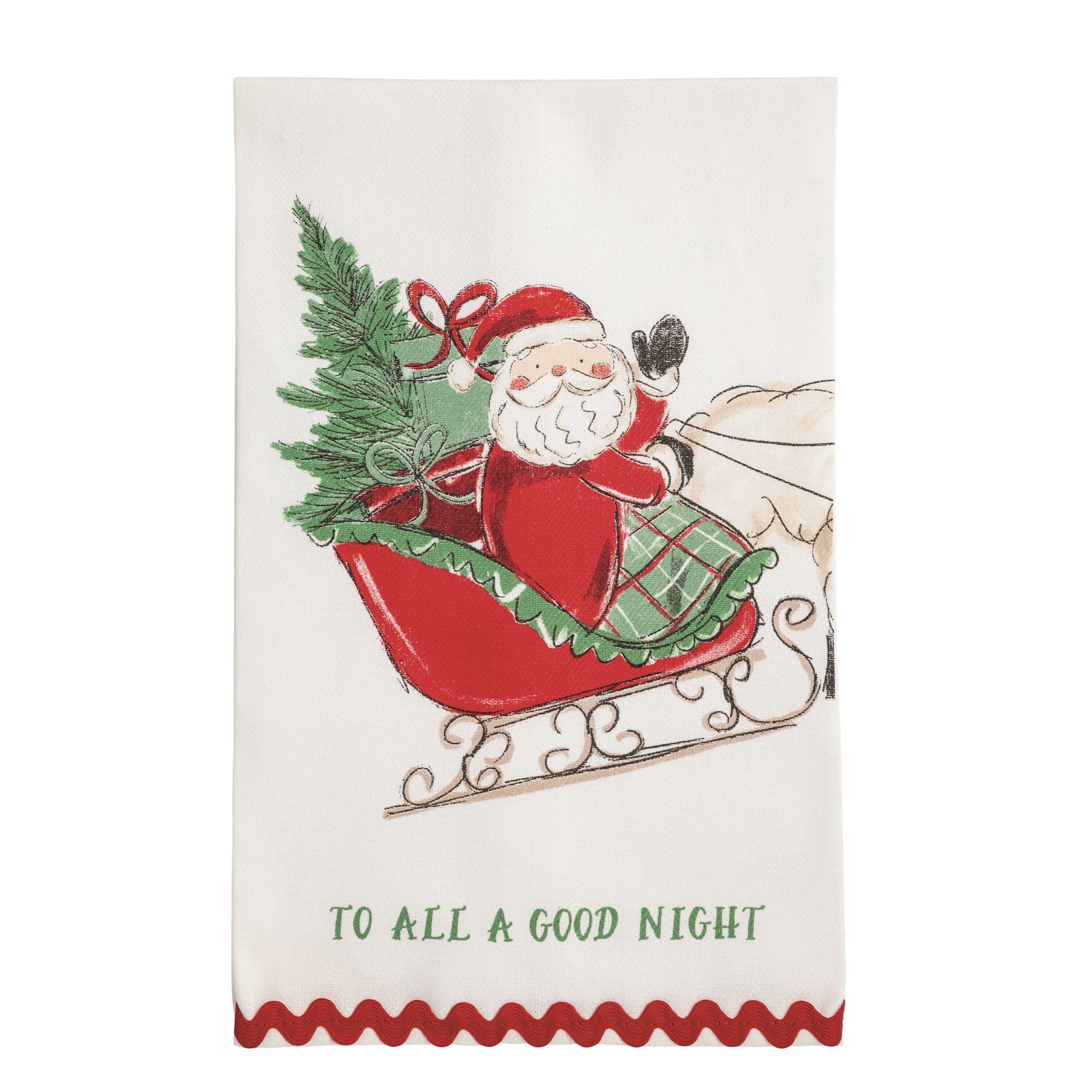 Farm Christmas Ric-Rac Towel by Mud Pie