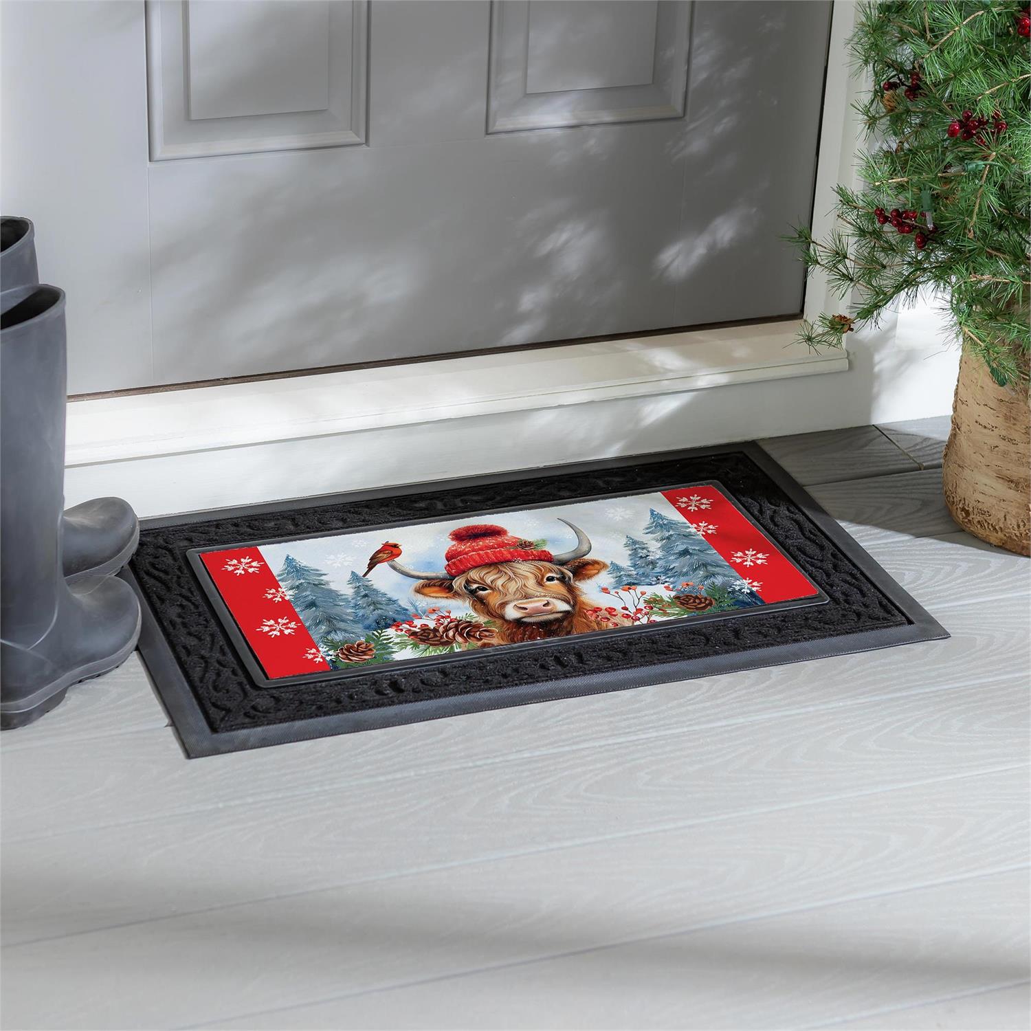 Bundled Up Highland Cow Sassafras Switch Mat