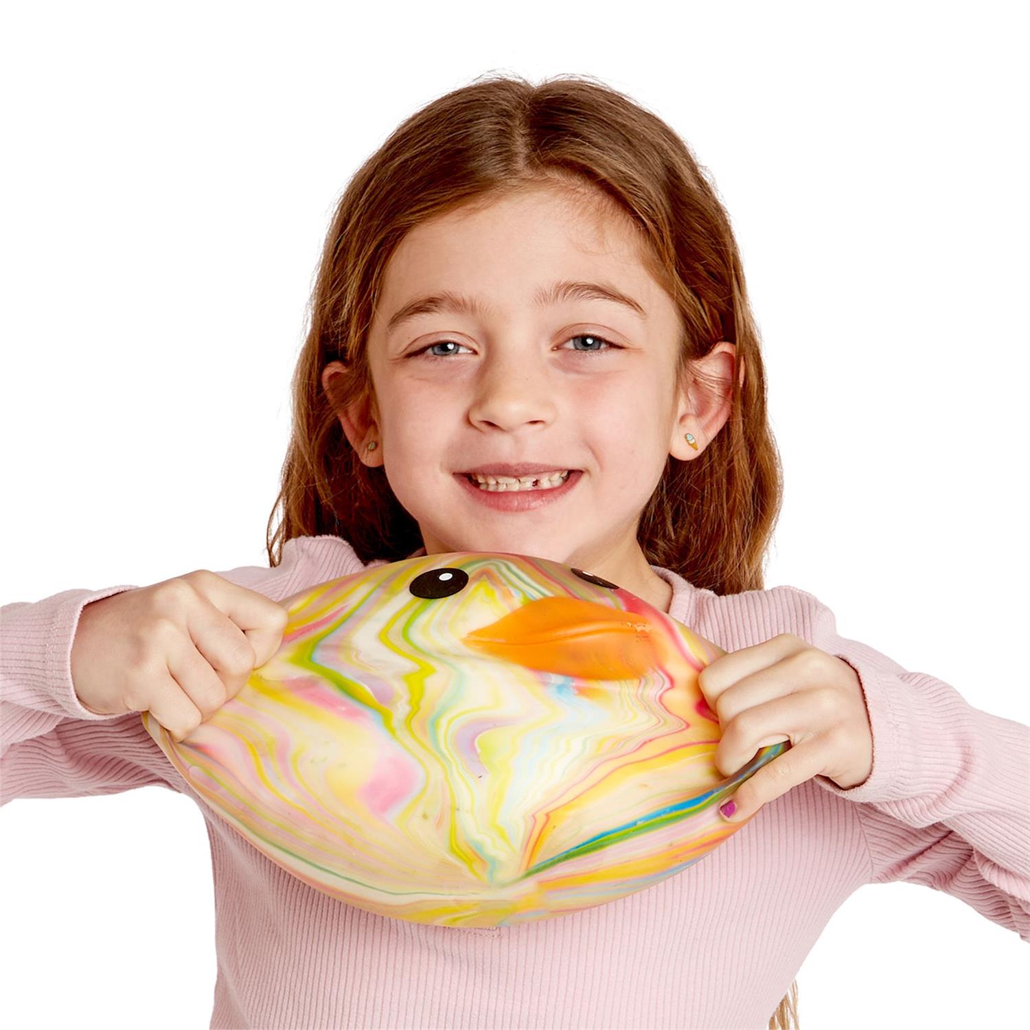 Jumbo Squishy Rainbow Marbled Duckie