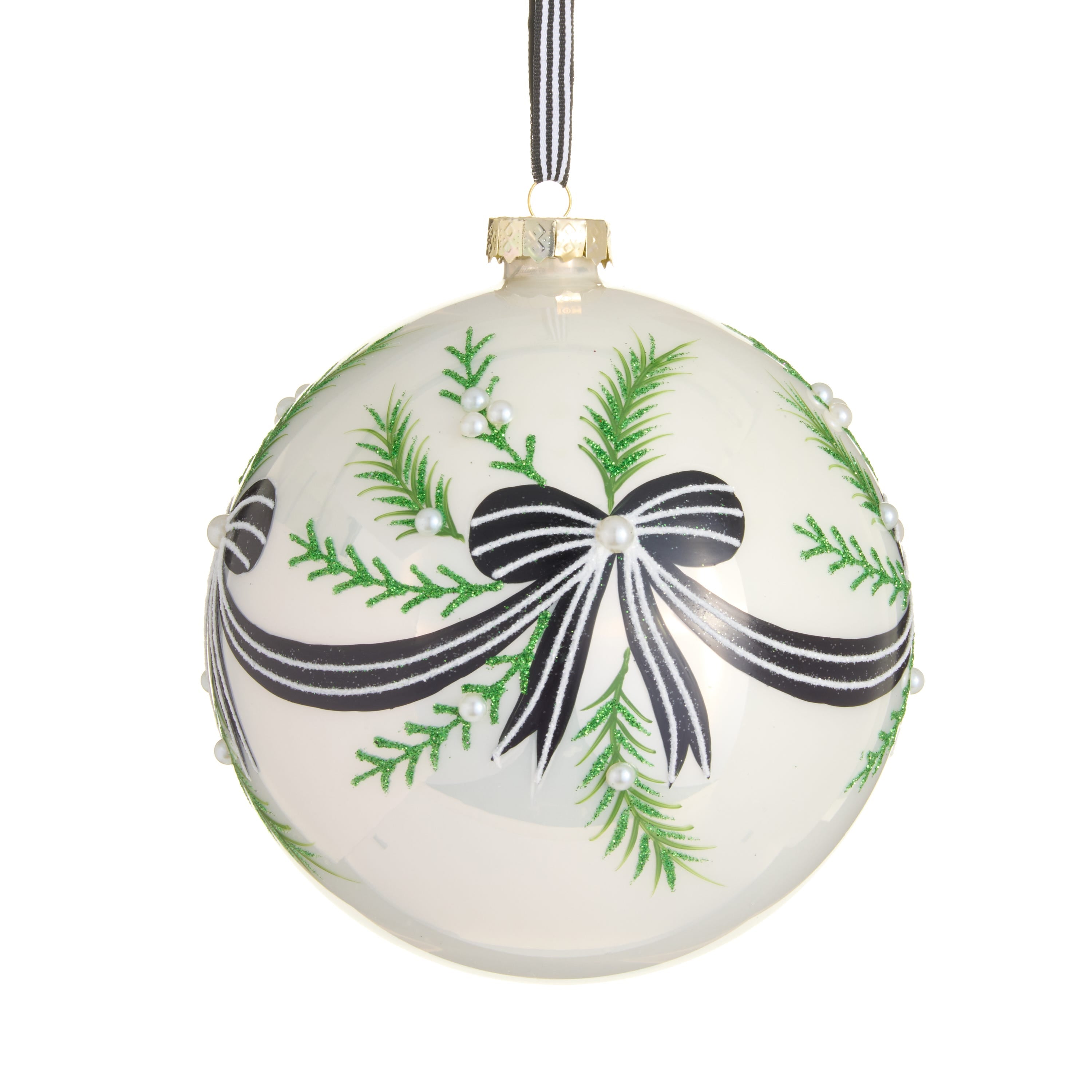 6 Black Bow Bunting Ball Ornament - A. Dodson's