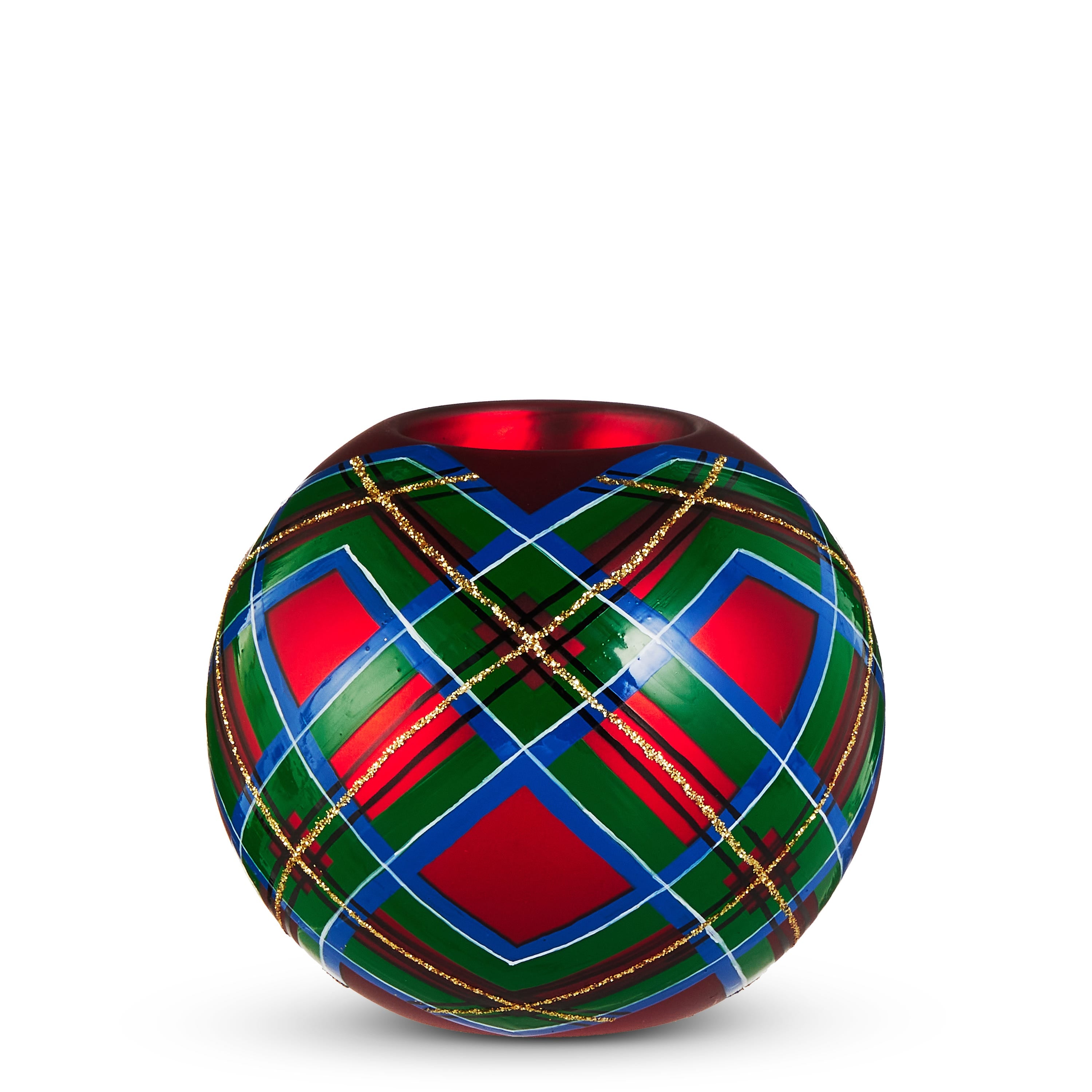 4 Tartan Plaid Ball Tealight Holder - A. Dodson's