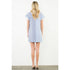 Bee Short Sleeve Split Striped V-Neck Dress
