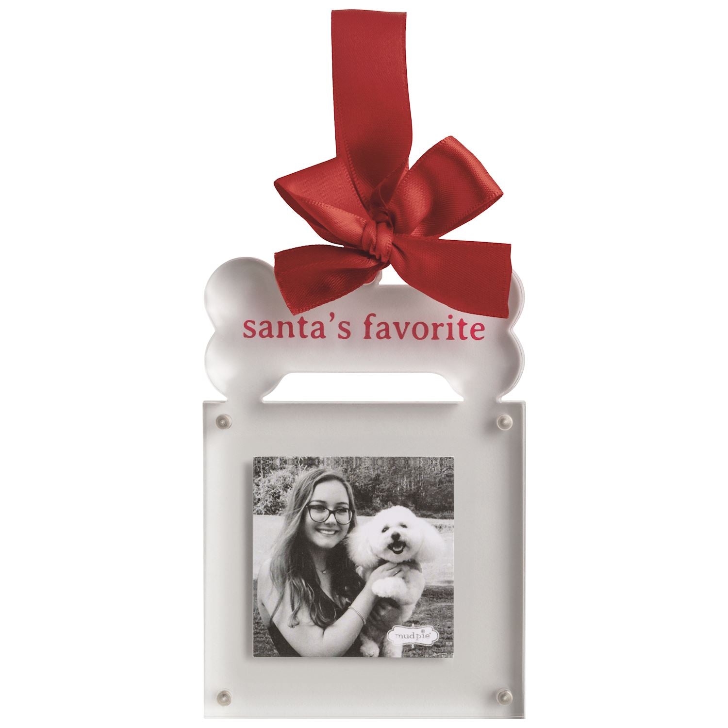 ACRYLIC SANTA ORNAMENT FRAME By Mud Pie