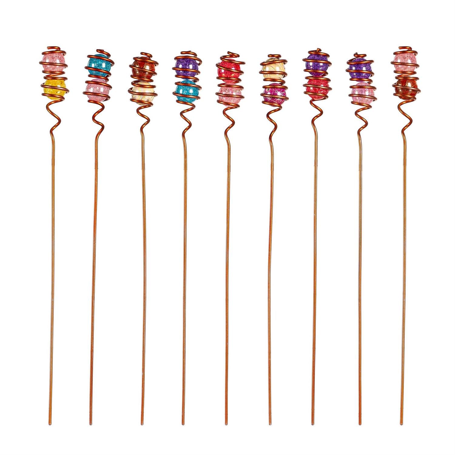 Garden Stake Copper Wire Art Glass