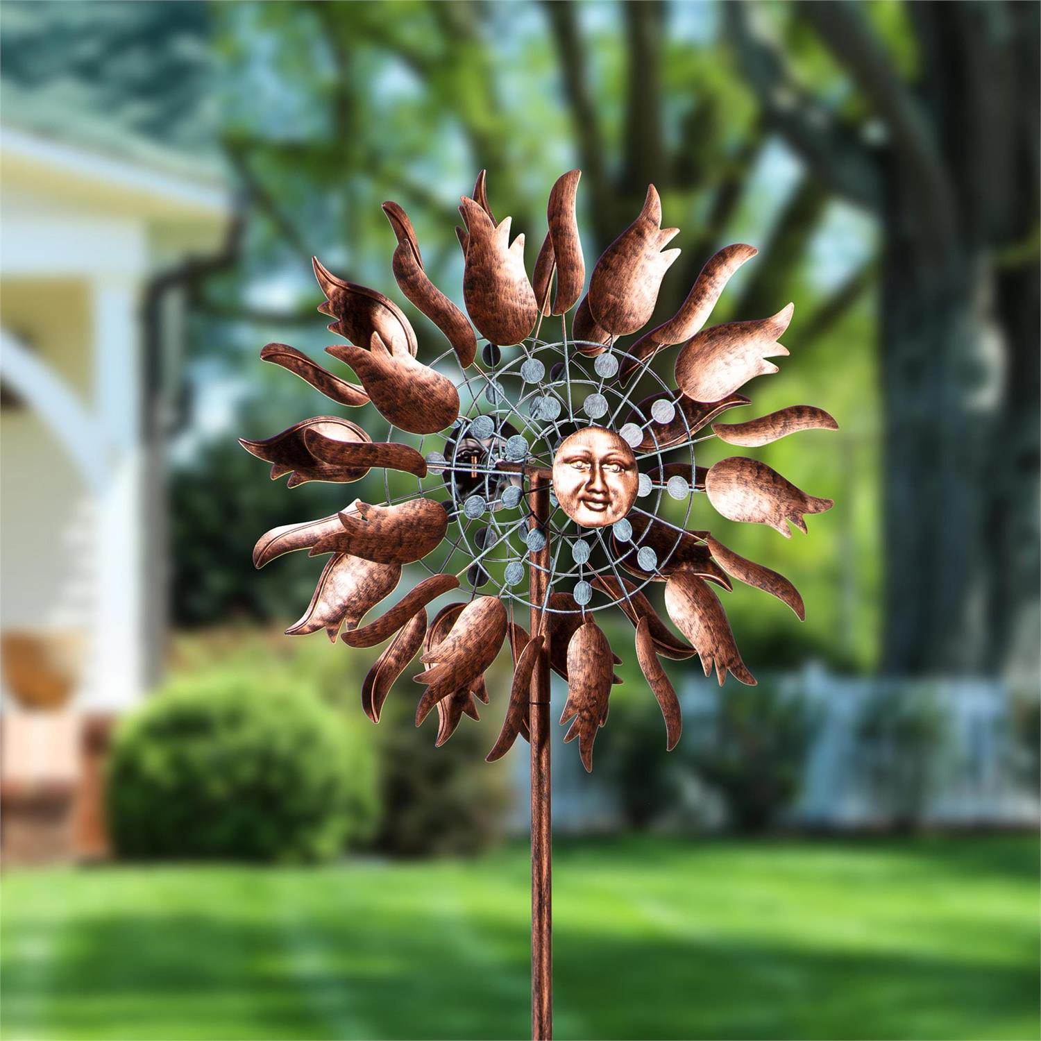 Metal Wind Spinner, Copper Sun, 75H