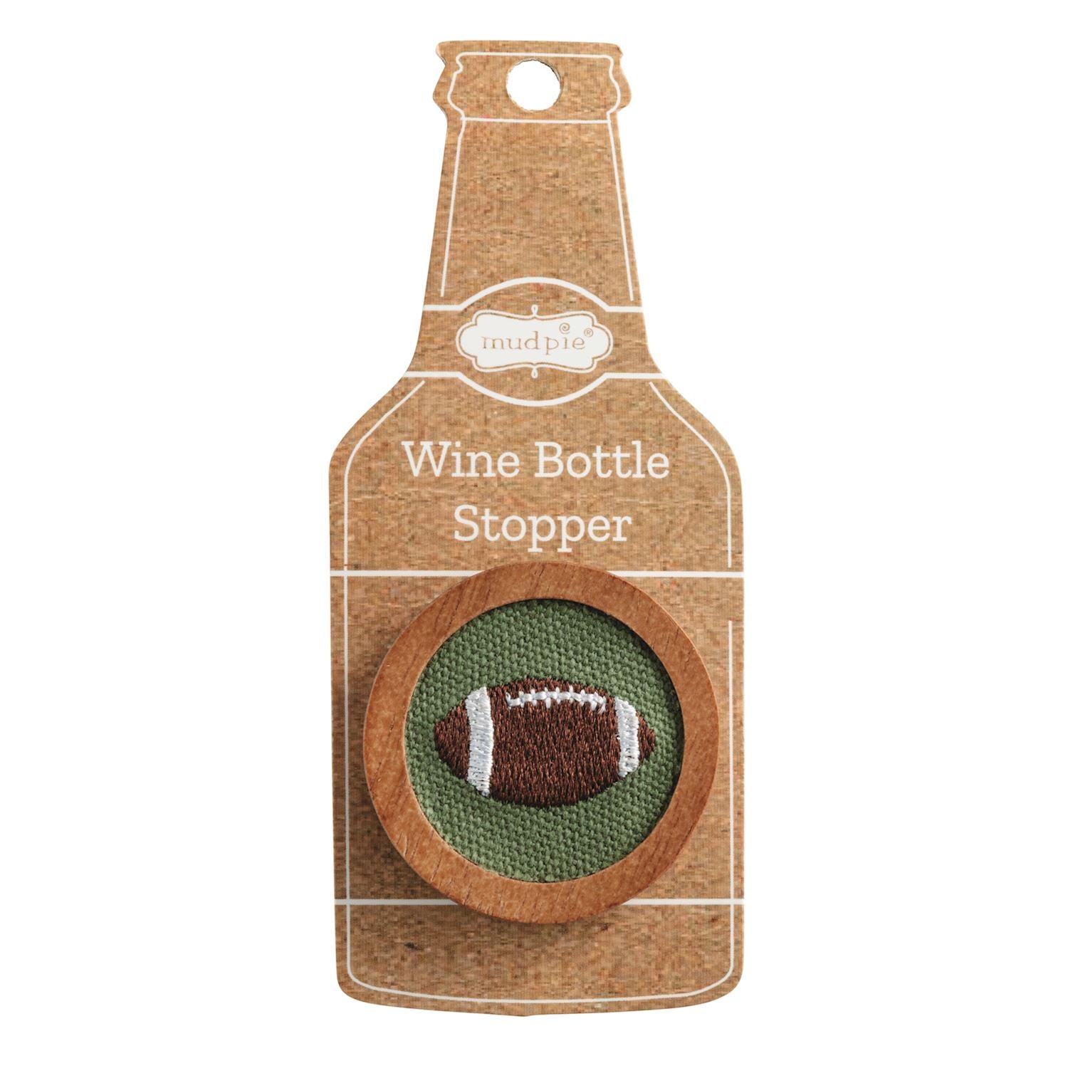 FOOTBALL EMB BOTTLE STOPPER By Mud Pie