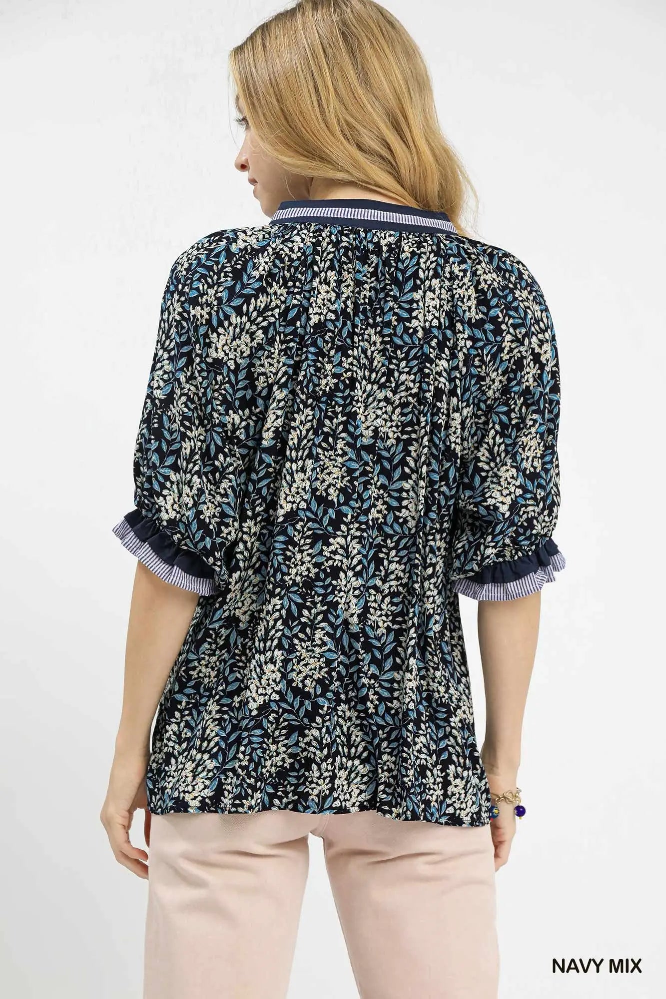 Josie Spring Burst Print V-Neck Top