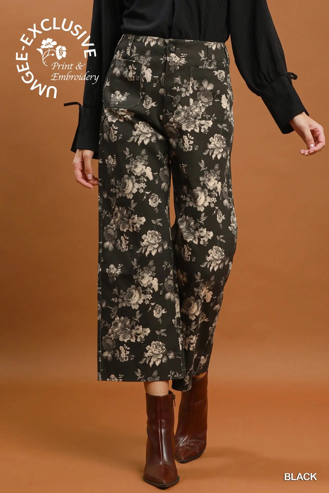 Patsy Floral Crop Wide-Leg Pants