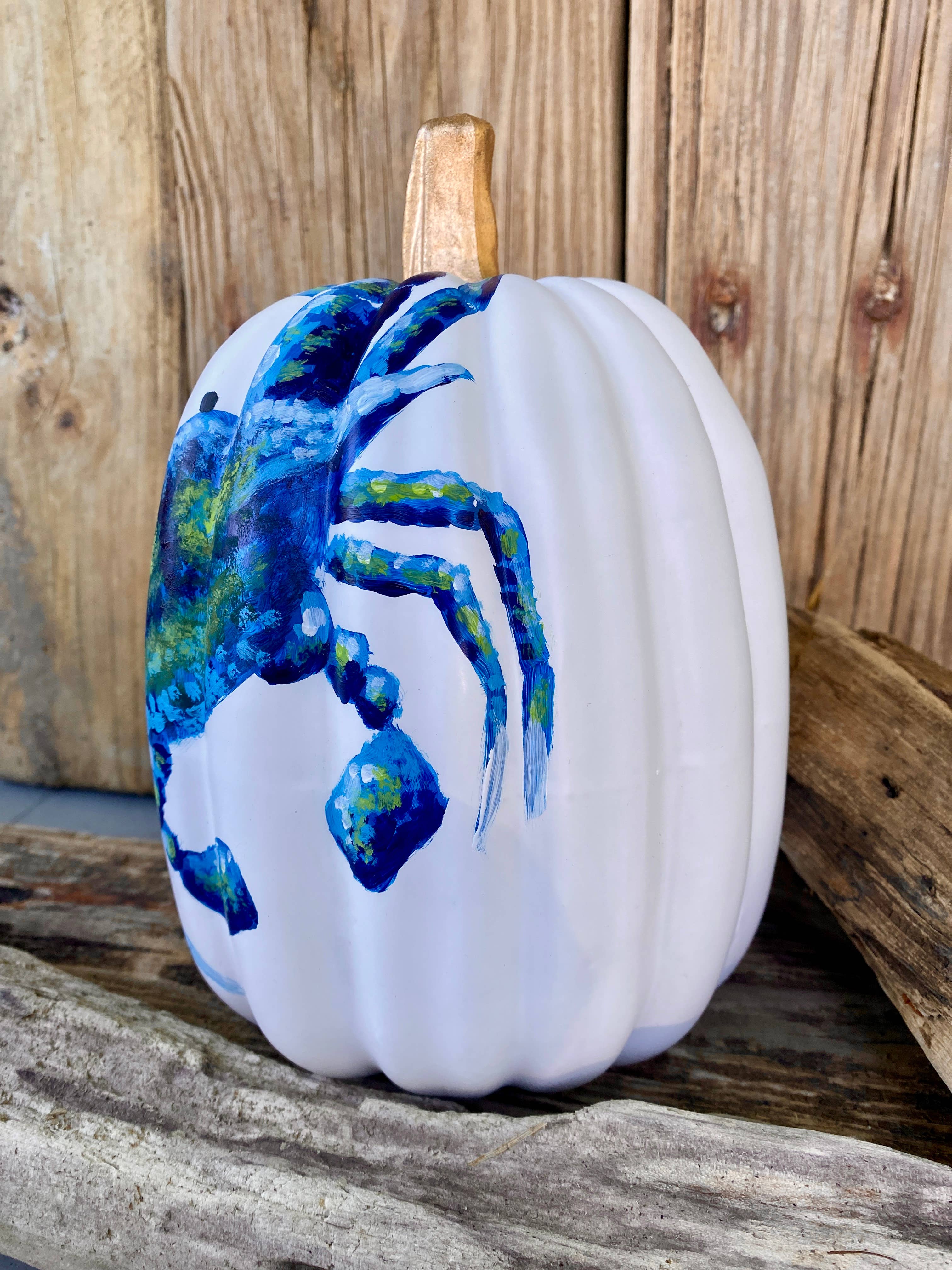 The Chesapeake Crab Hand-Painted Faux Pumpkin