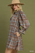 Vera Plaid Ruffle Neck Shift Dress