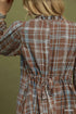 Vera Plaid Ruffle Neck Shift Dress