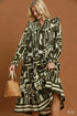 Donna Abstract Geo Print Ruffle Maxi Dress