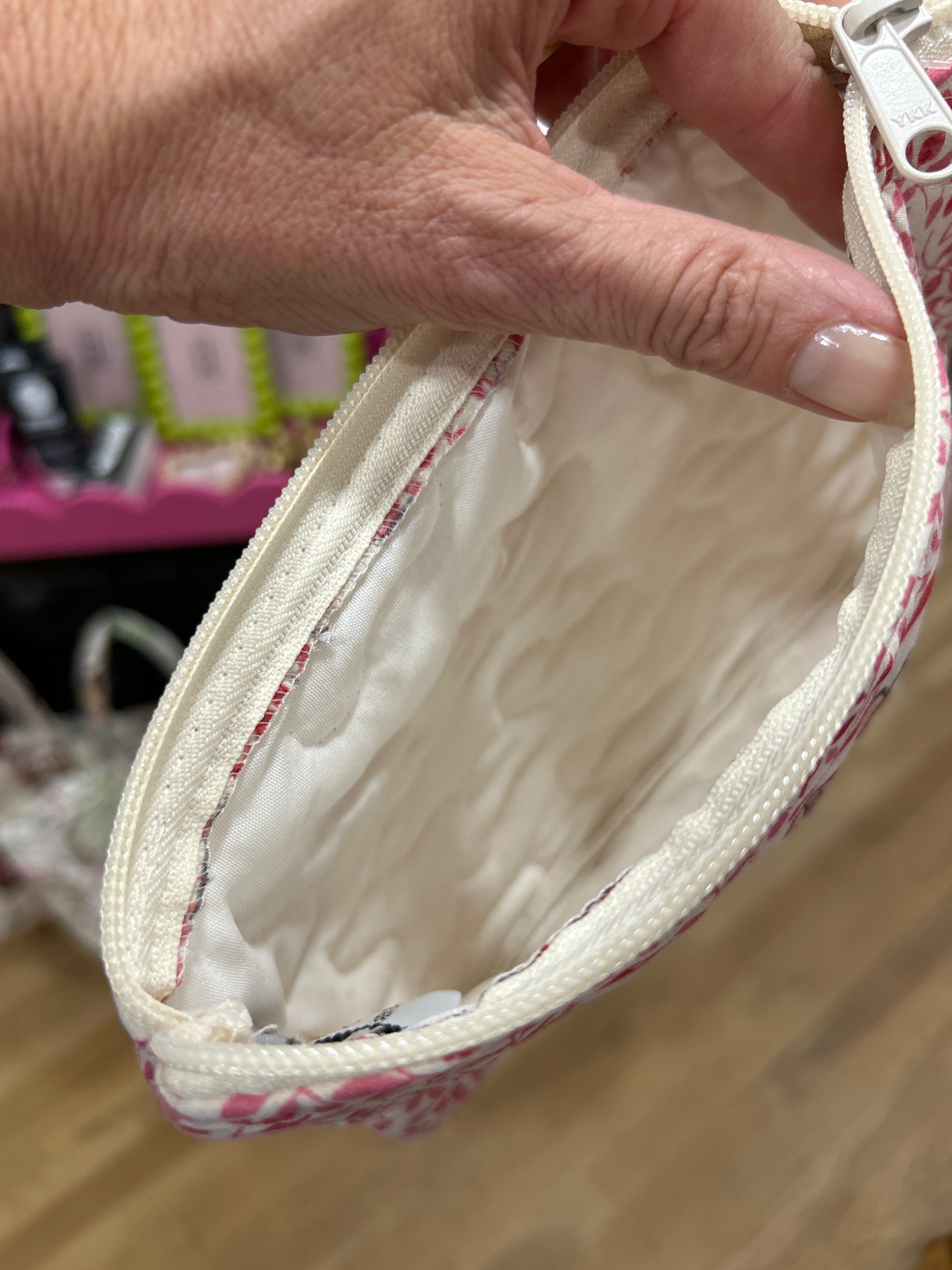 Ida Mae Framed Thunderbird Boots Sand Quilted Small Makeup Bag