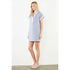 Bee Short Sleeve Split Striped V-Neck Dress