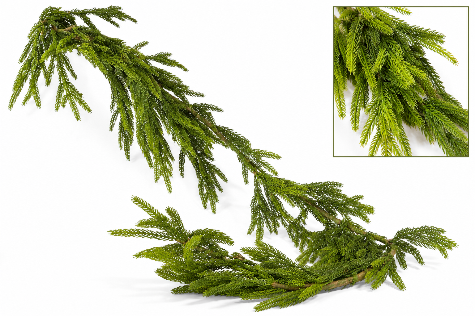 58" Natural Touch Norfolk Pine Garland–Realistic Fresh Touch