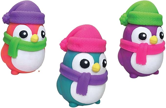 NeeDoh Polar Glow Penguin - Sensory Squeeze Toy - Assorted Colors Glow in The Dark