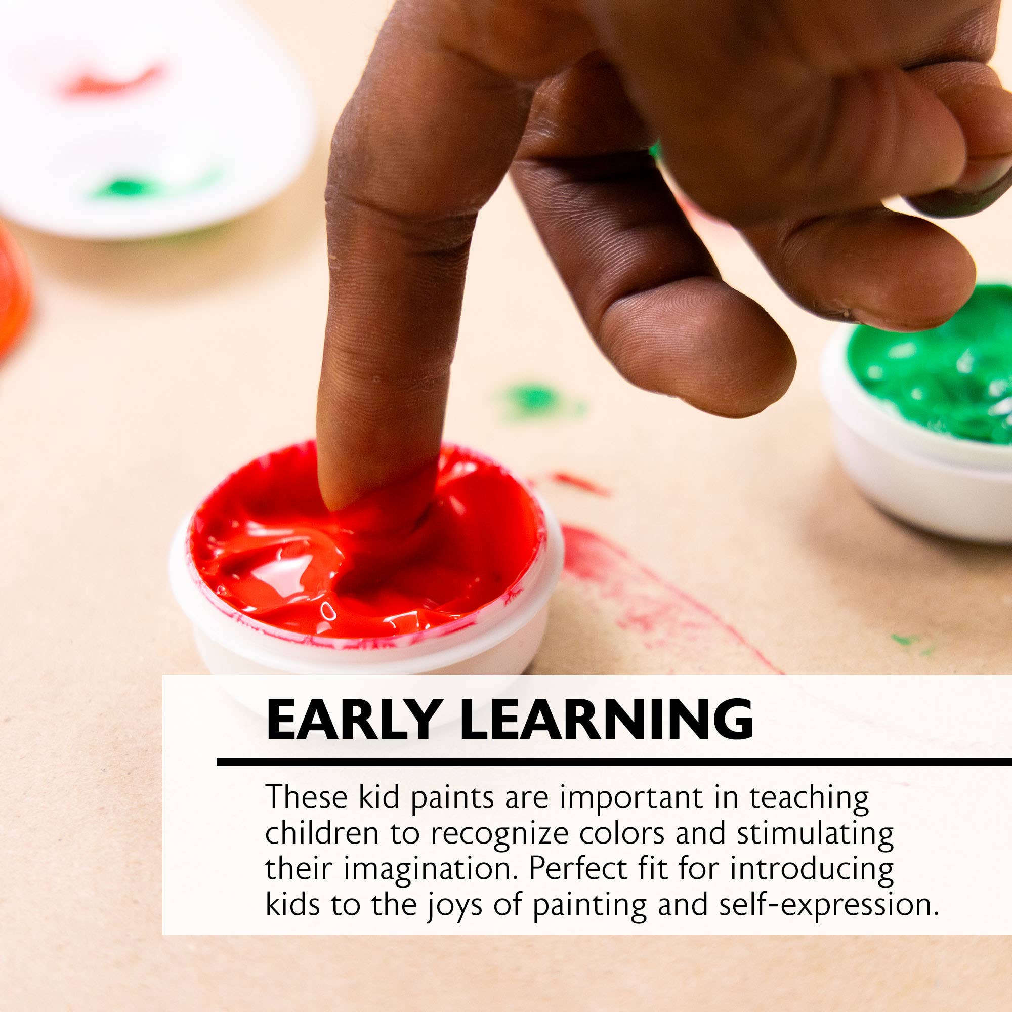 4-Color Washable Finger Paint Set, Ages 3+