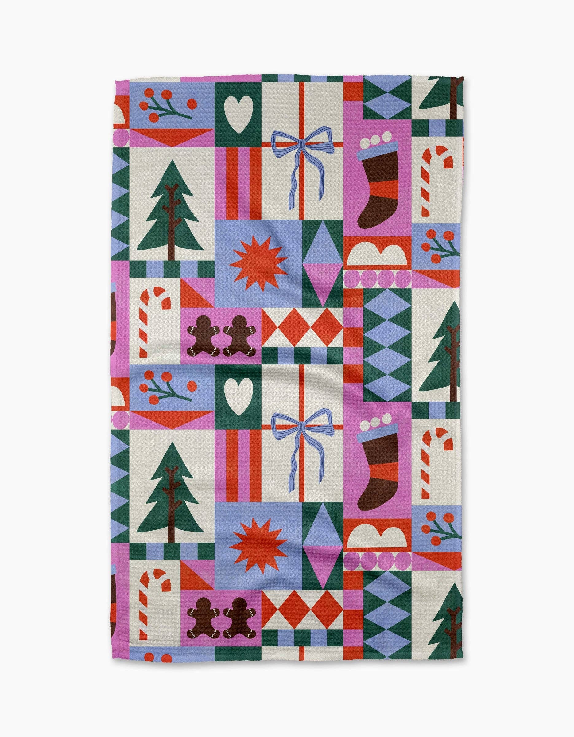 Festive Christmas Quilt Tea Towel
